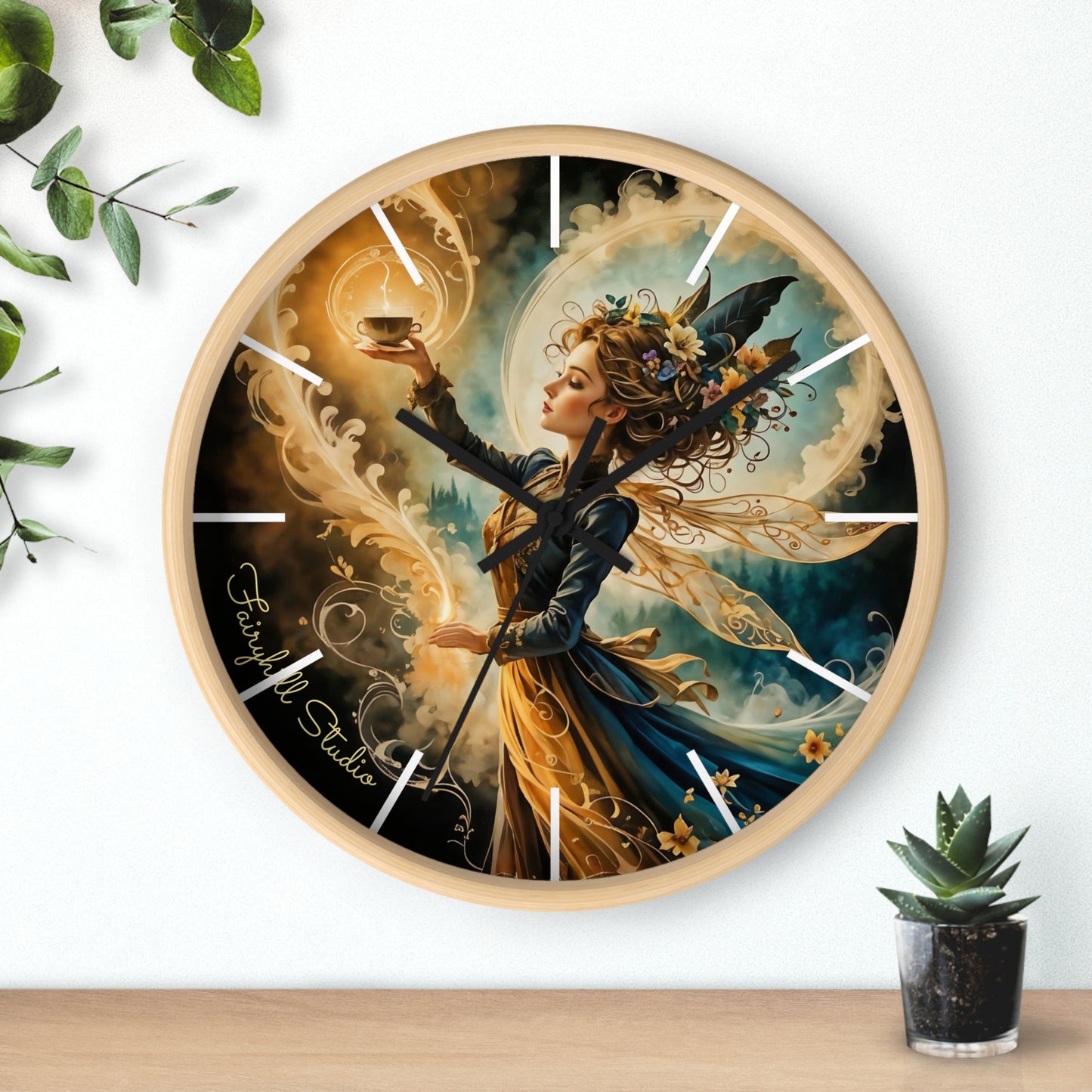 Artistic Fairy Wall Clock, Fantasy Home Decor, Unique Gift for Her, Enchanted Timepiece, Decorative Clock for Living Room