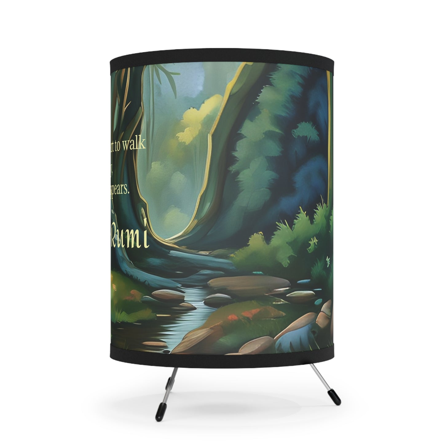 Tripod Lamp - Vibrant Rumi Quote High-Res Printed Shade - Home Decor Art