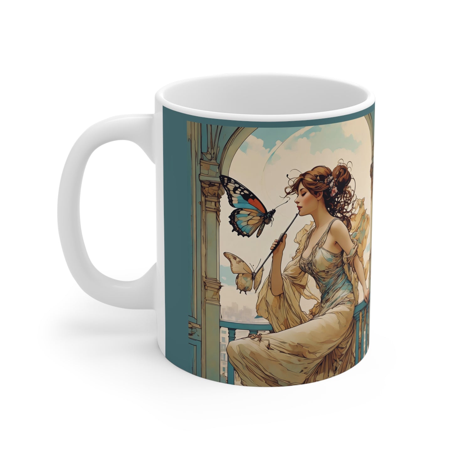 Mug 11oz Elegant Fairy Flute Inspirational Art by Fairy Voices /Nazan Saatci Art