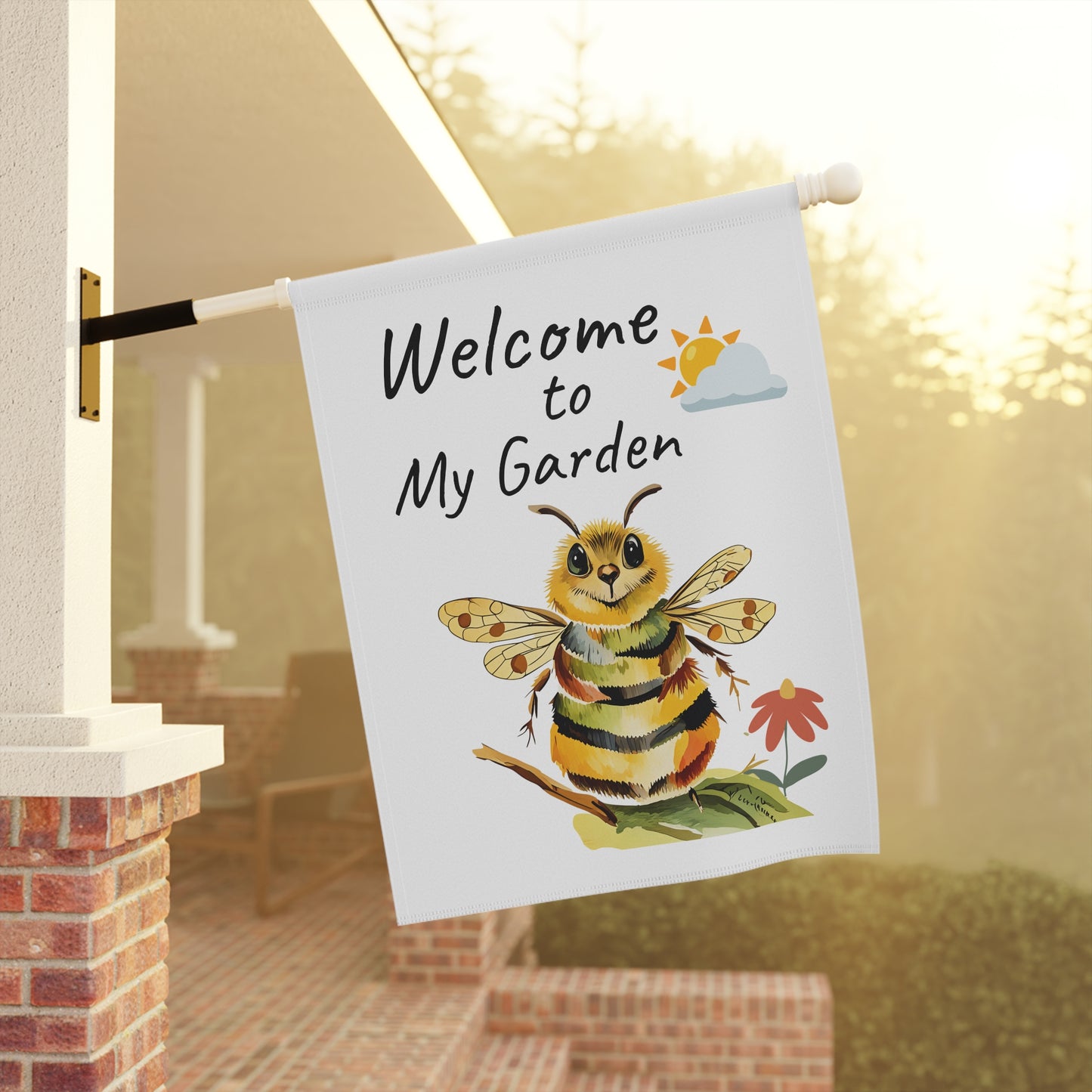 Cute Bee  Garden Banner - Welcome to My Garden Outdoor Decor
