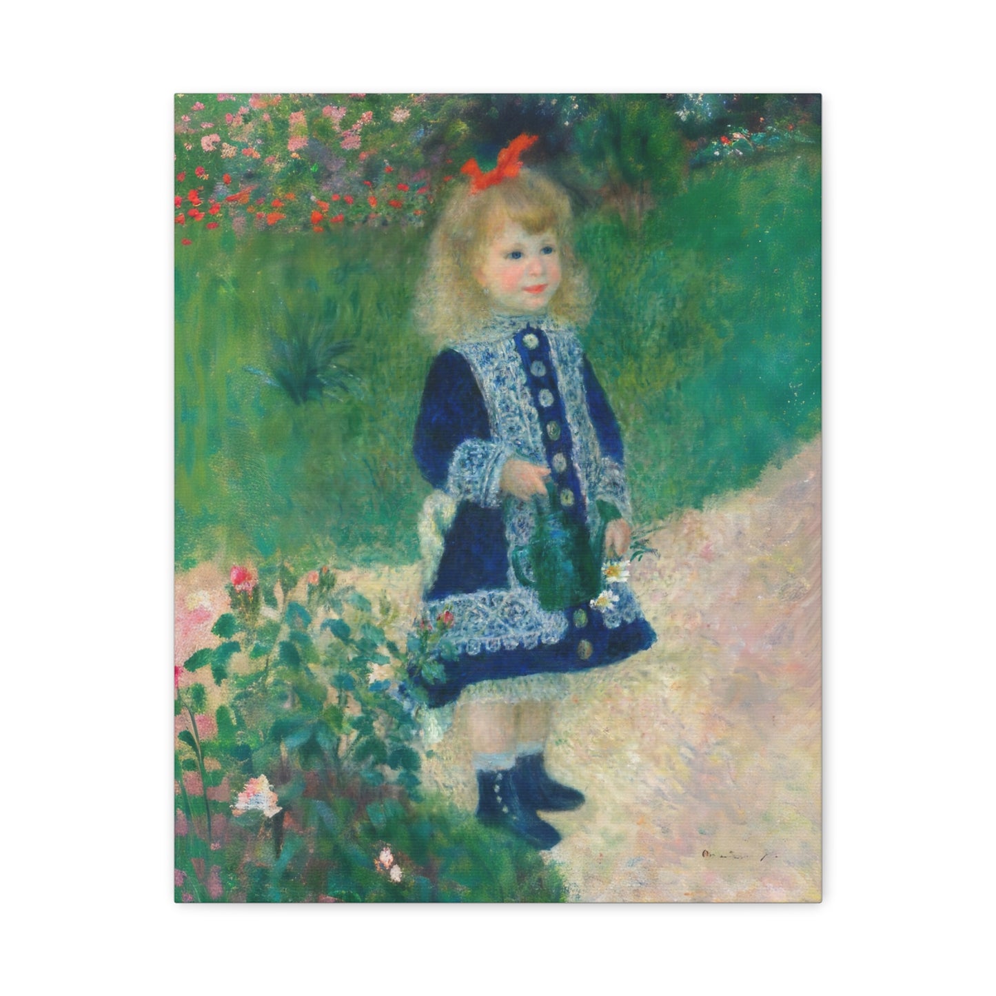 Canvas Art -  A Girl with a Watering Can, 1876 Auguste Renoir (artist) French, 1841 - 1919 , Stretched Matte 1 25"