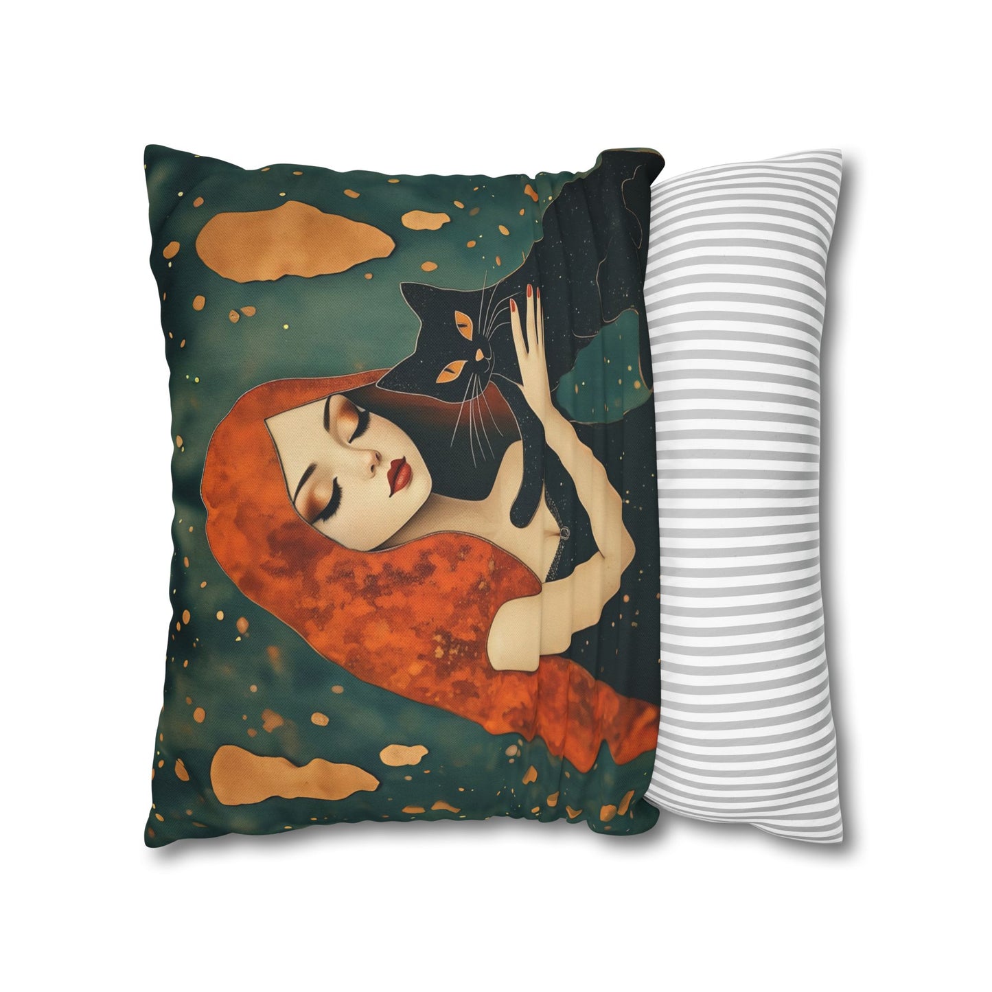 Elegant Cat Art Pillowcase | Decorative Cushion Cover, Home Decor, Gift Idea, Bohemian Style, Christmas Decoration