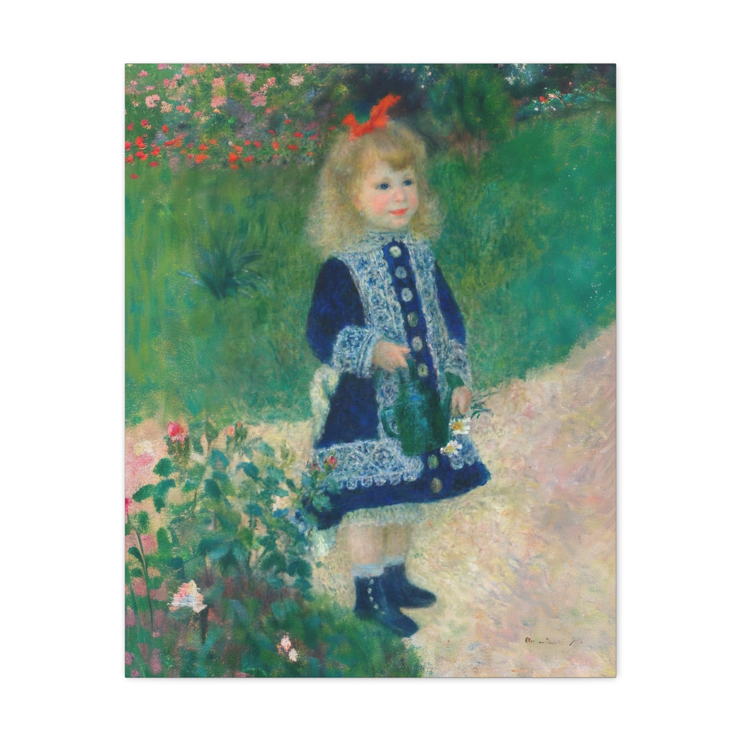 Canvas Art -  A Girl with a Watering Can, 1876 Auguste Renoir (artist) French, 1841 - 1919 , Stretched Matte 1 25"