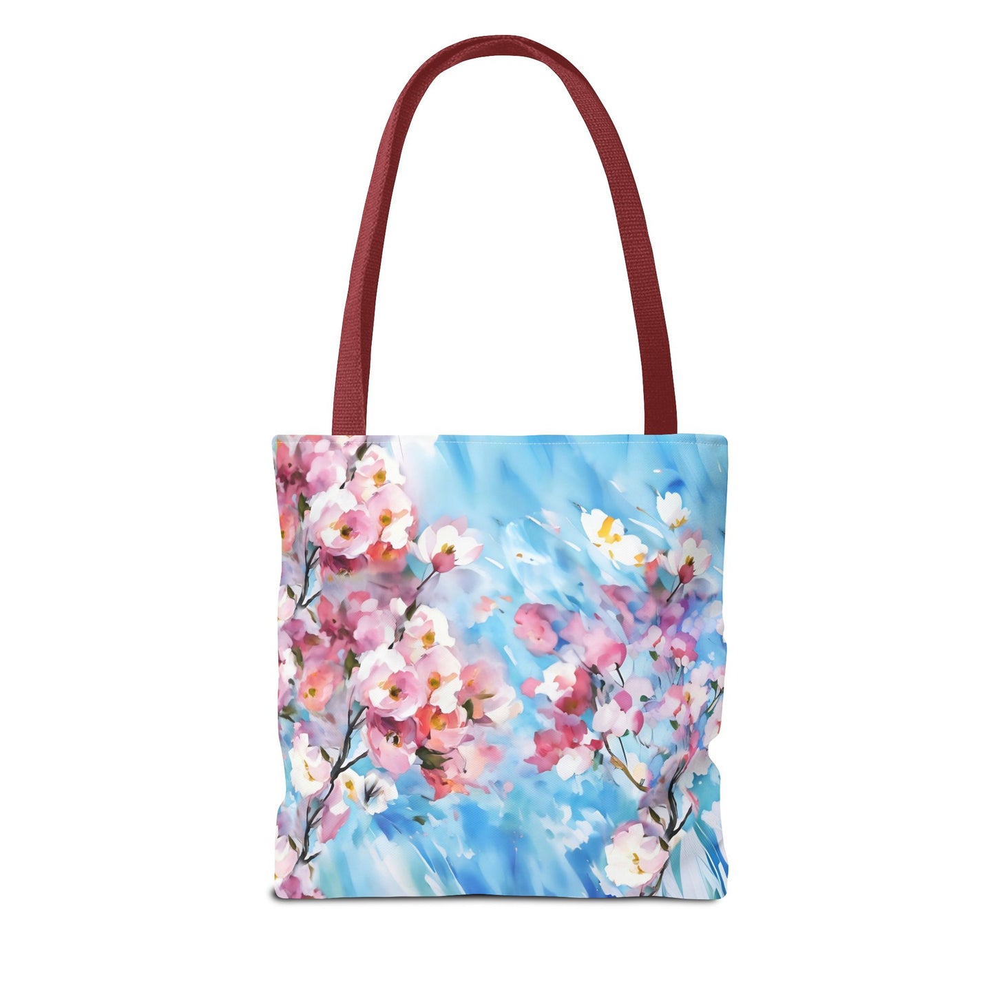 Canvas Tote Bag with Floral Cherry Blossom Design