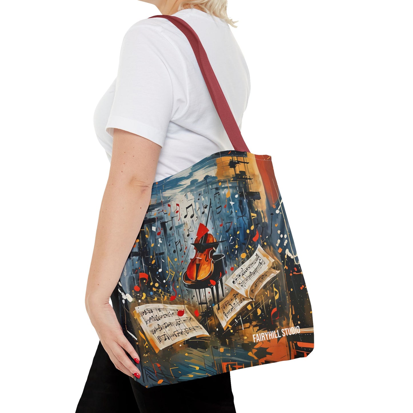 Vibrant Abstract Art Tote Bag - Colorful Swirls & Spirals