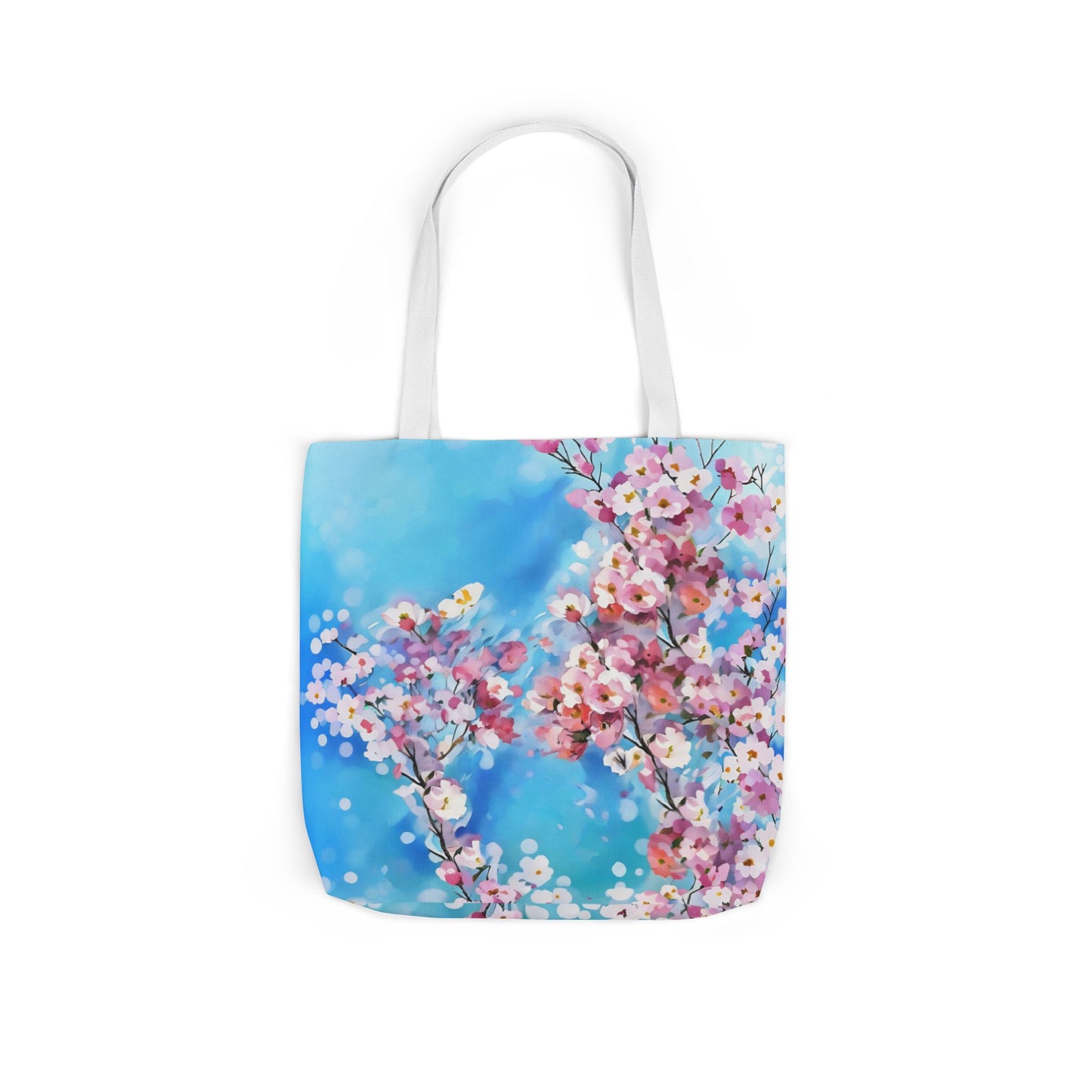 Colorful FairyHill Studio Sakura flowers Canvas Tote Bag - Perfect for Beach Days, Eco-Friendly Shopping, and Summer Fun!