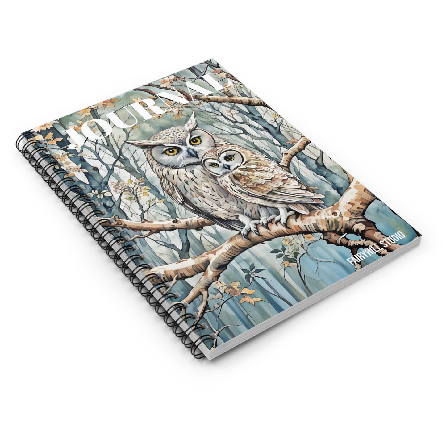 Spiral Notebook -  Owl Family Art