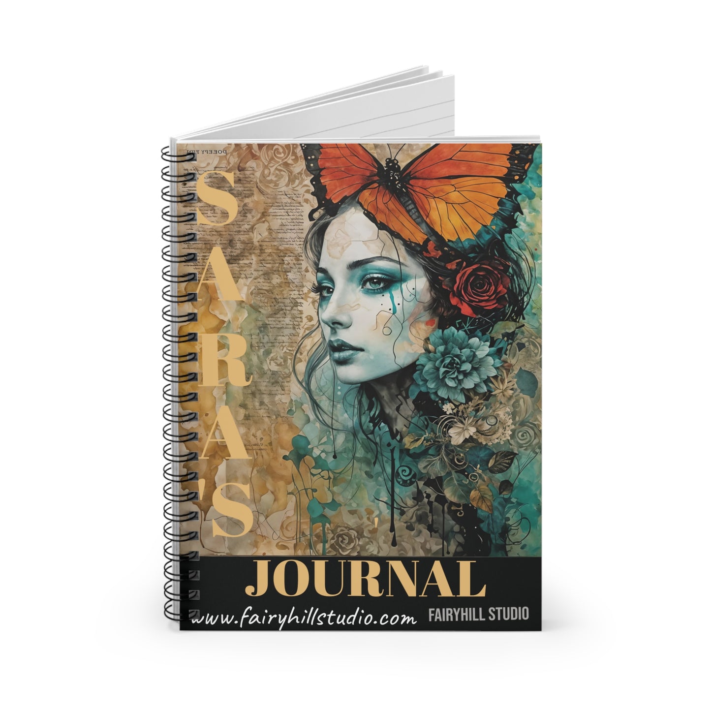 Butterfly Personalized Journal Gift notebook Gift for Her Spiral Notebook - Ruled Line