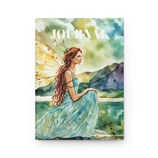 Hardcover Journal Water Fairy Watercolor Art Matte