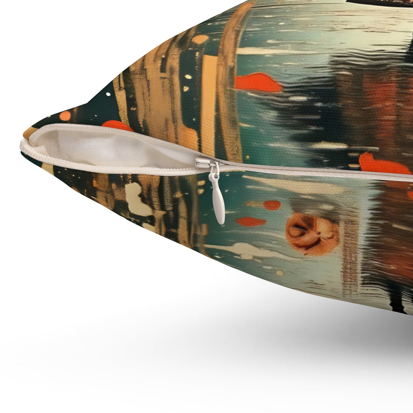 Autumn Rain Square Pillow - by Fairyhill Studio