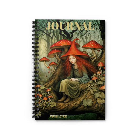 Spiral Notebook -Red Mushroom Fairy Art