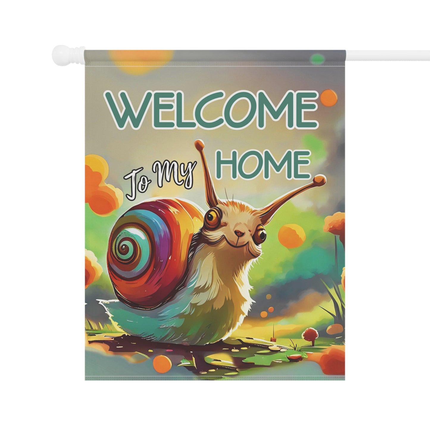 Garden Banner Snail Flag - Welcome to My Home Floral Yard Decor