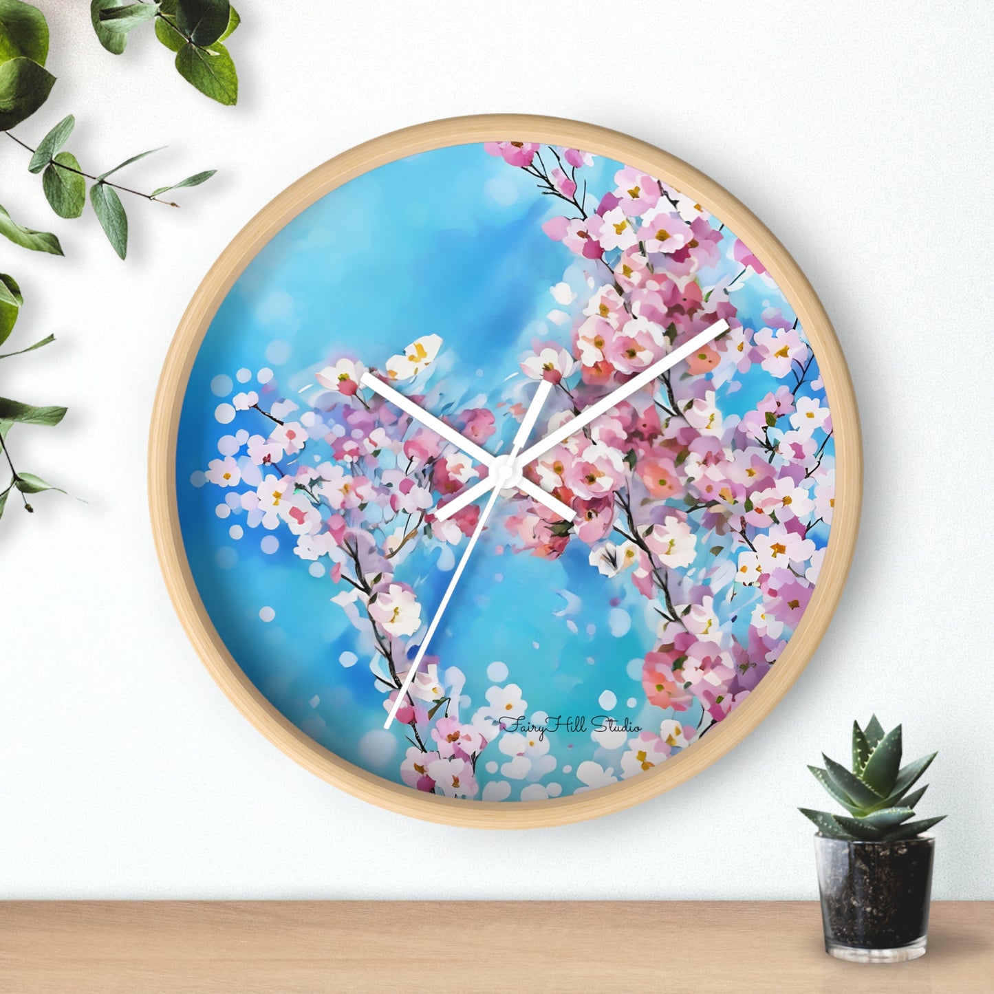 Blooming Blossoms Wall Clock | Floral Home Decor | Springtime Style, Gift for Nature Lovers, Office or Living Room Decoration