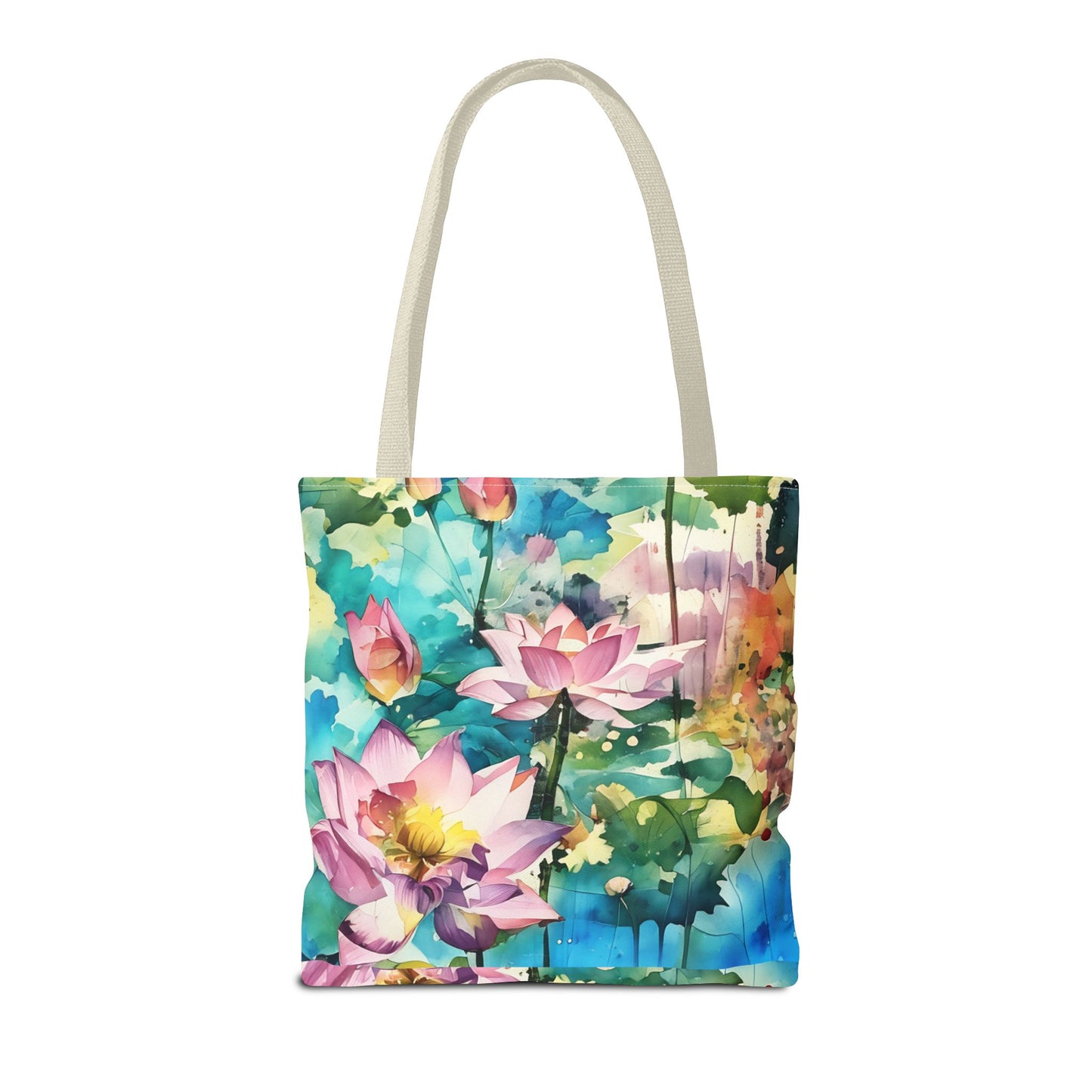 Tote Bag  with lotus flower art(AOP)