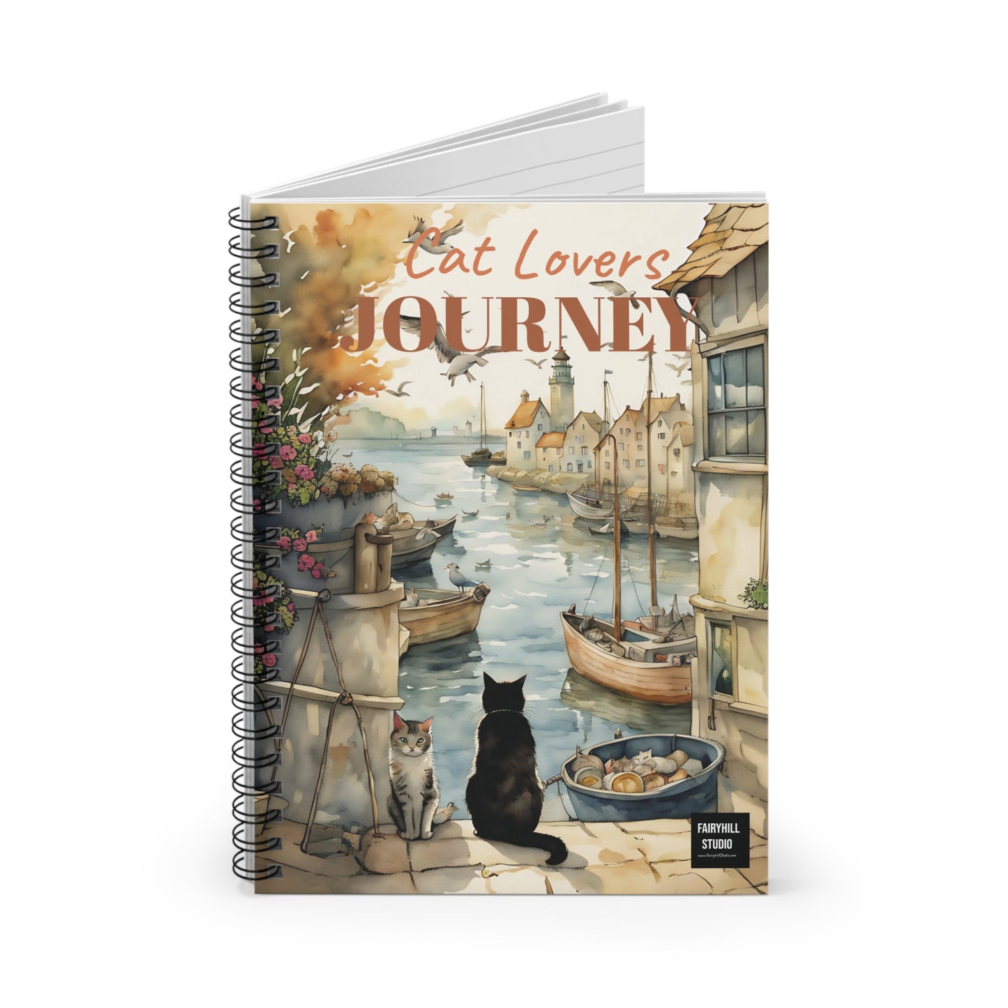 Harbour Cats Spiral Notebook /Fairyhill studio