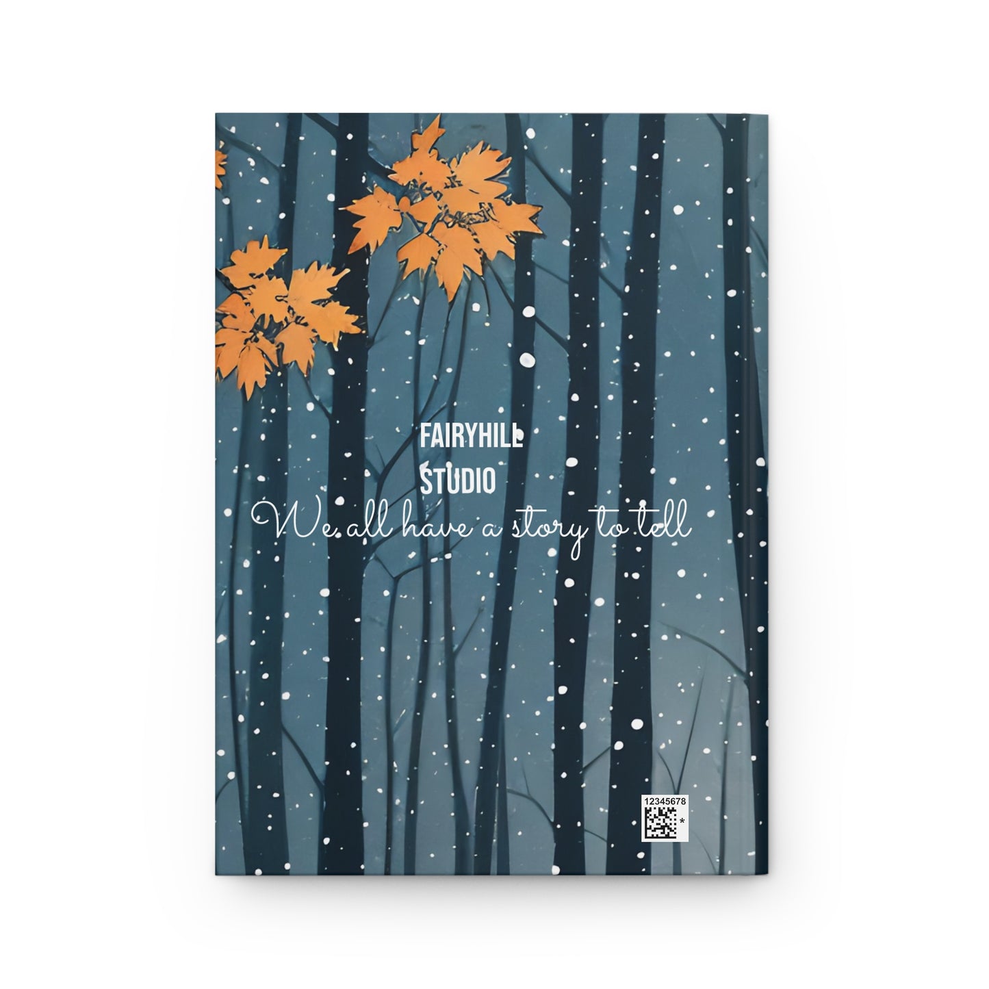Hardcover Journal Matte - Blue Bird and Girl Fall to Winter Transition Art
