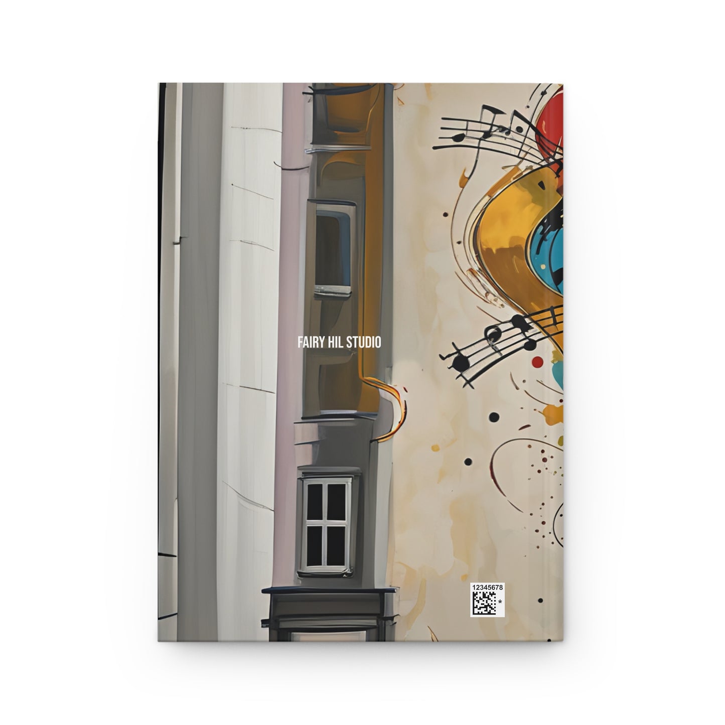 Hardcover Journal Matte Abstract Music Notes Art