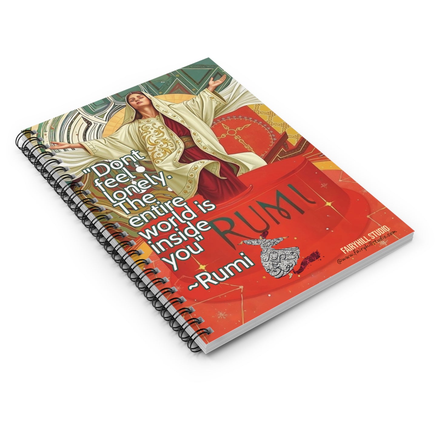 Ruled Line Spiral Notebook - Personalized Inspirational Rumi Quote