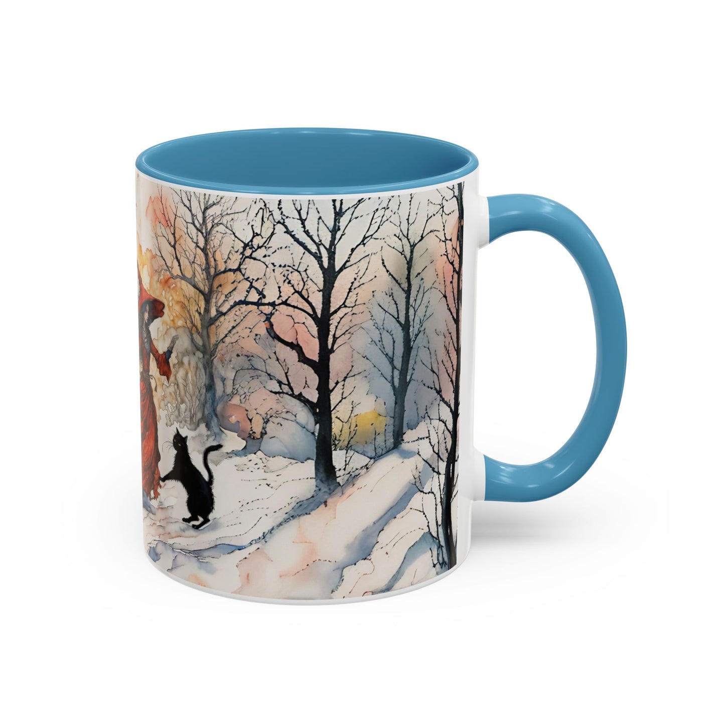 Accent Crimson witch and black cat Coffee Mug (11, 15oz)
