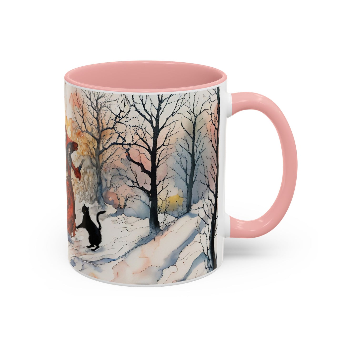 Accent Crimson witch and black cat Coffee Mug (11, 15oz)