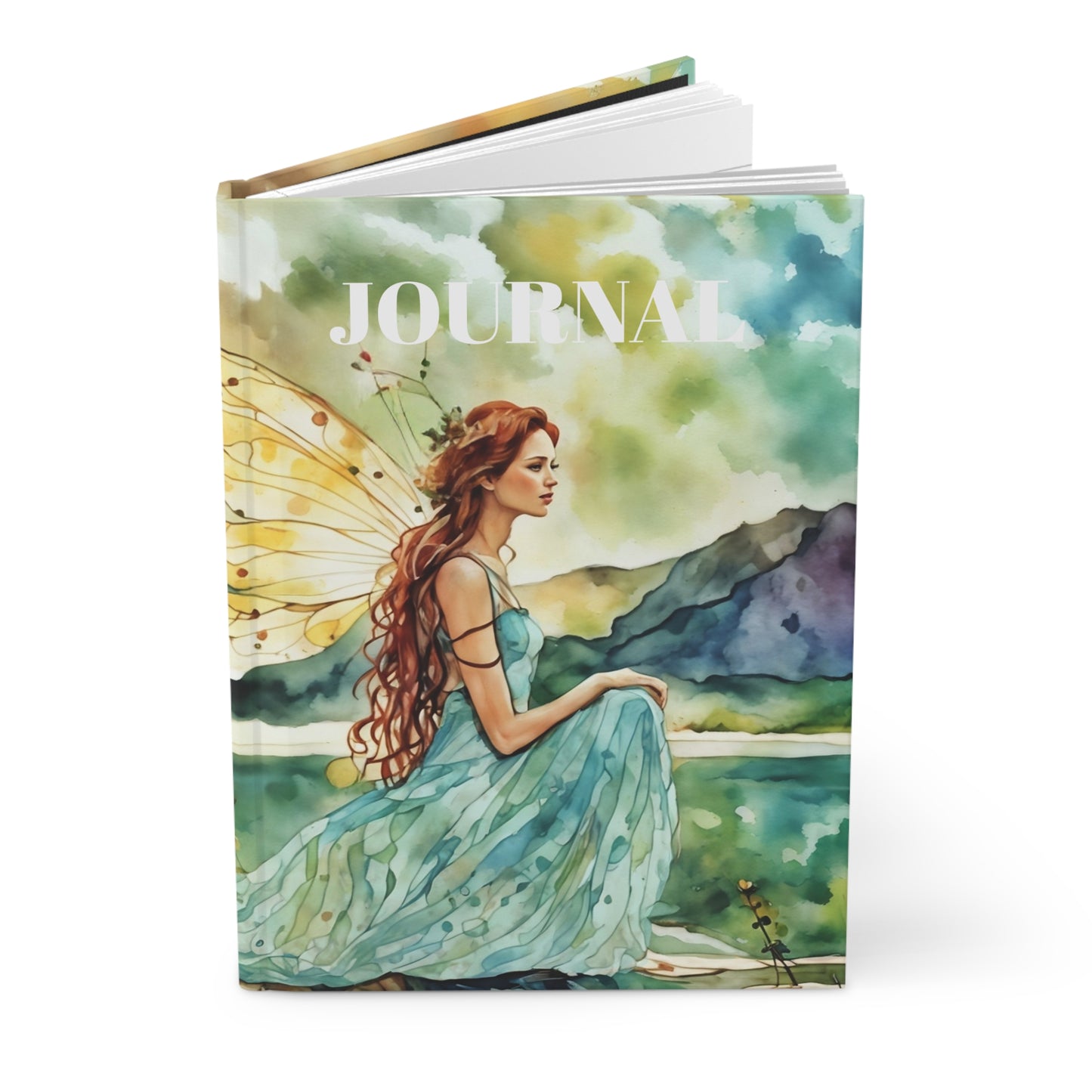 Hardcover Journal Water Fairy Watercolor Art Matte