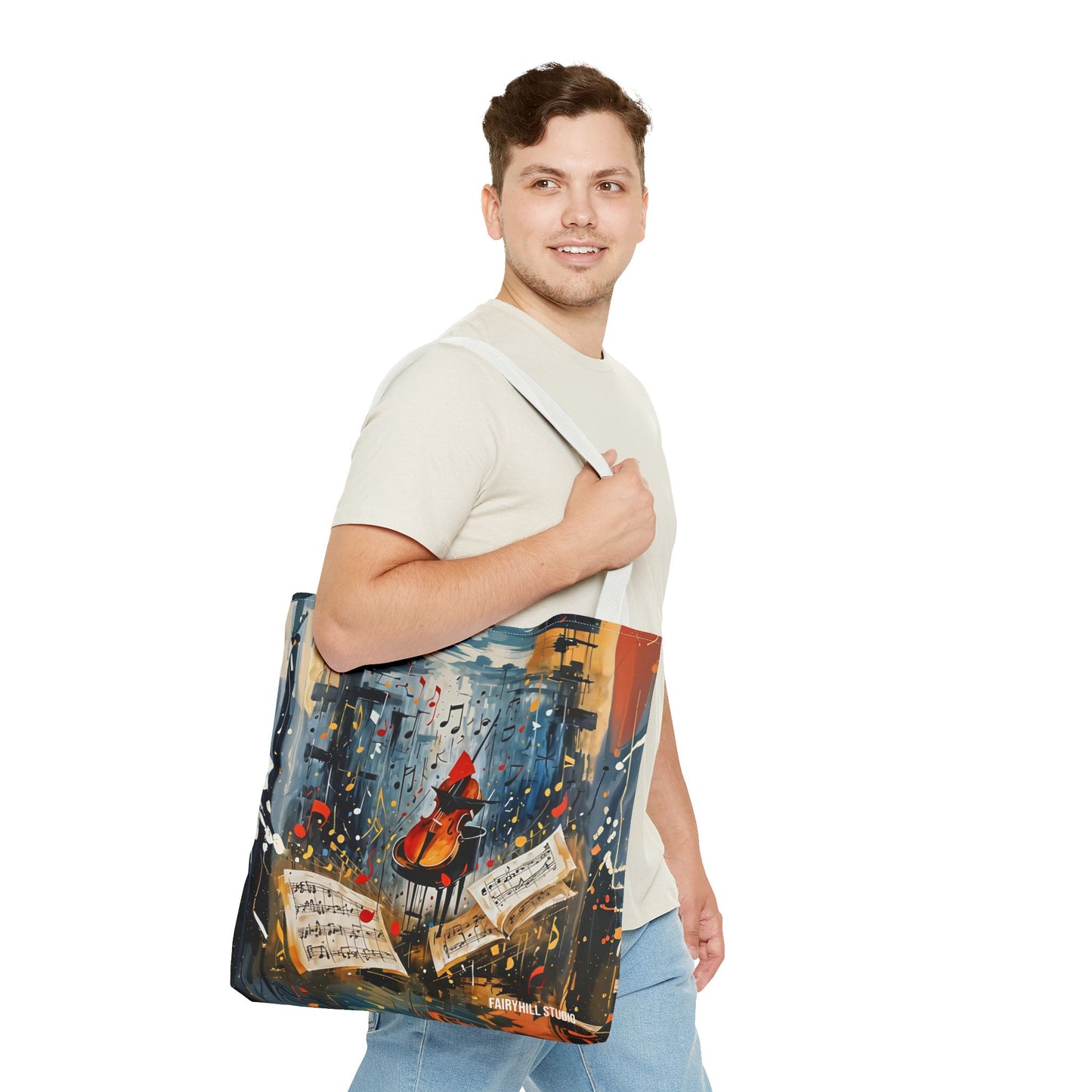 Vibrant Abstract Art Tote Bag - Colorful Swirls & Spirals