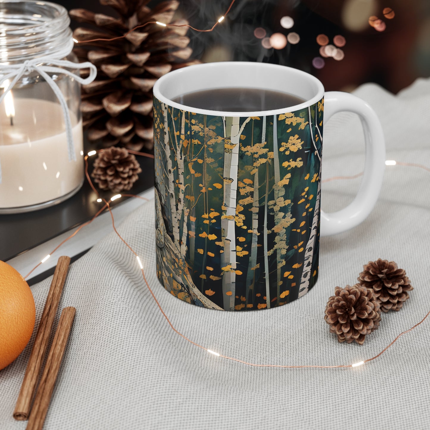 Mug 11oz Sleeping Beauty Birch Forest Fairy Princess Art Design