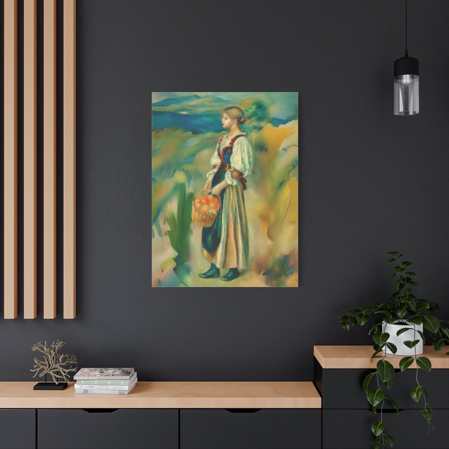 Canvas Print - Girl with a Basket of Oranges Art by Auguste Renoir