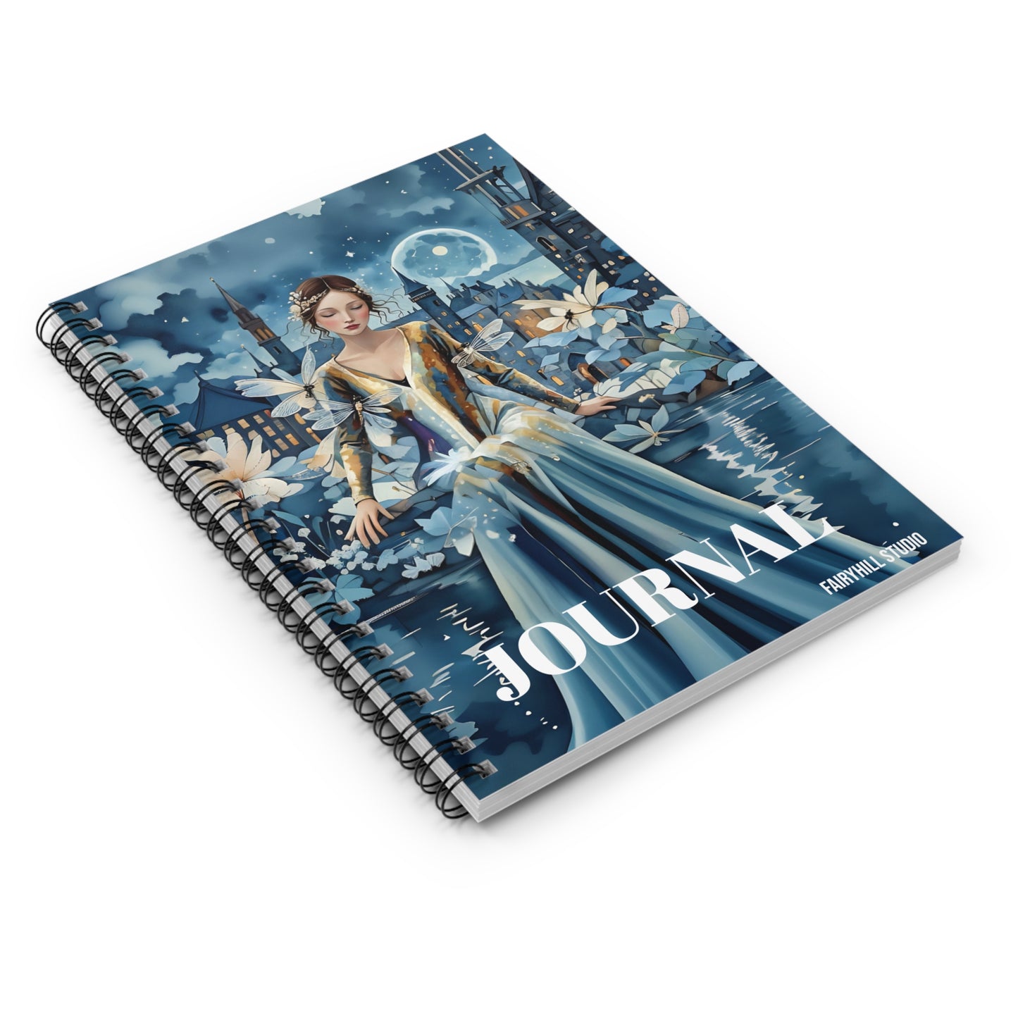 Notebook - Beauty with Dragonflies Ruled Line  Spiral Journal