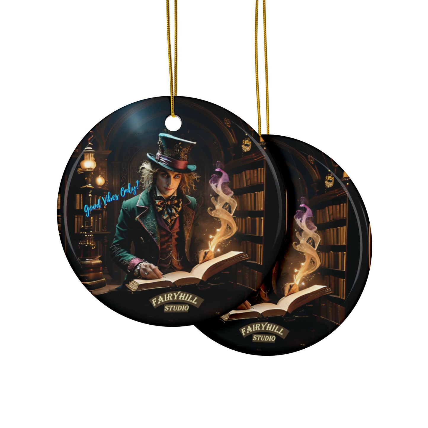 Christmas Ornaments - Good Vibes Only, Top Hatter Design