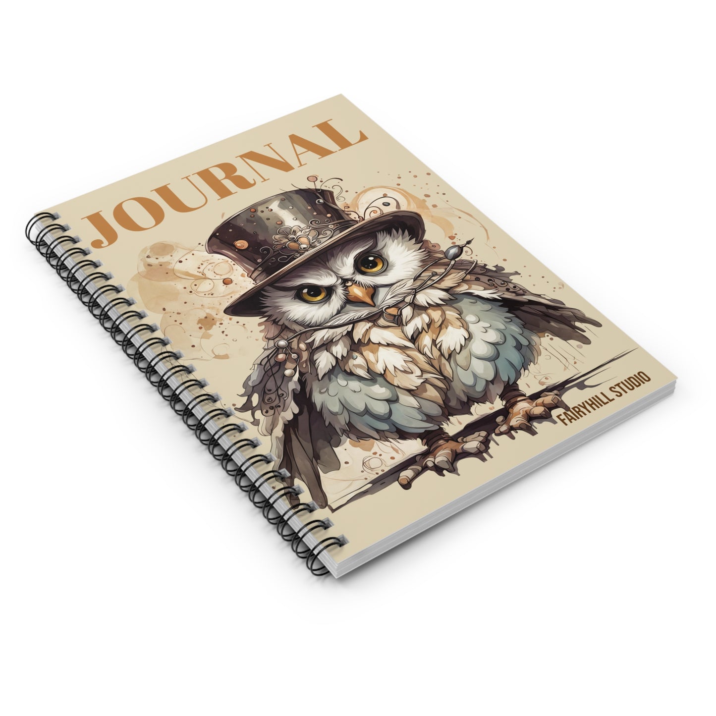 Spiral Notebook - Night Owl Steampunk Art