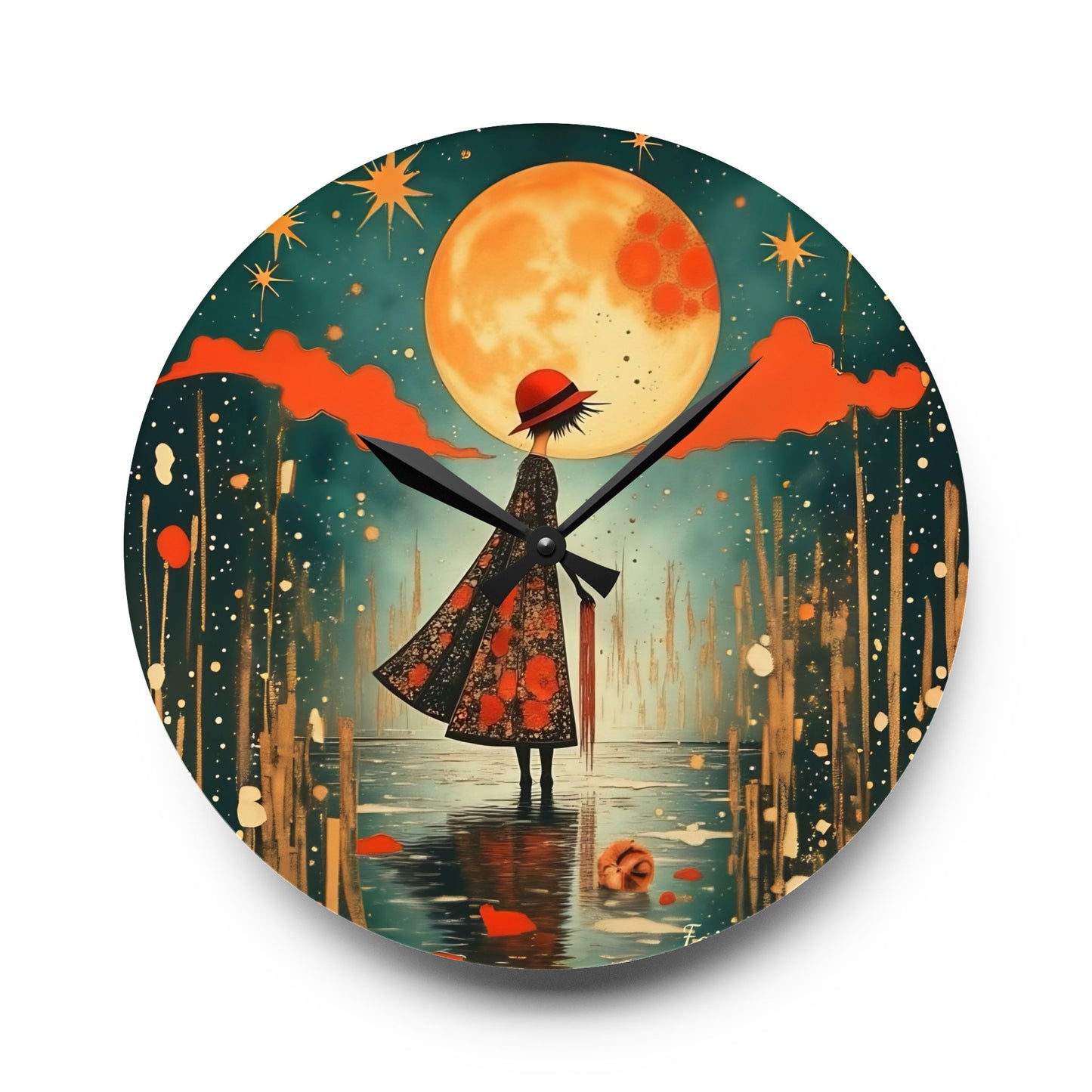 Autumn Rain - by Fairyhill Studio  Wall clock  Gift   Acrylic Wall Clock