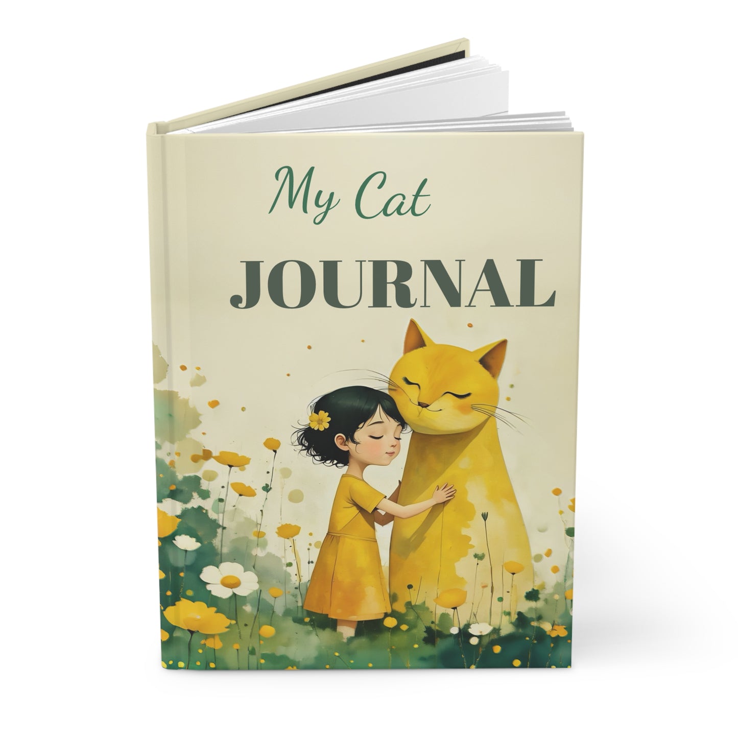 Girl with yellow cat  Mindfulness  Art Journal  Hardcover