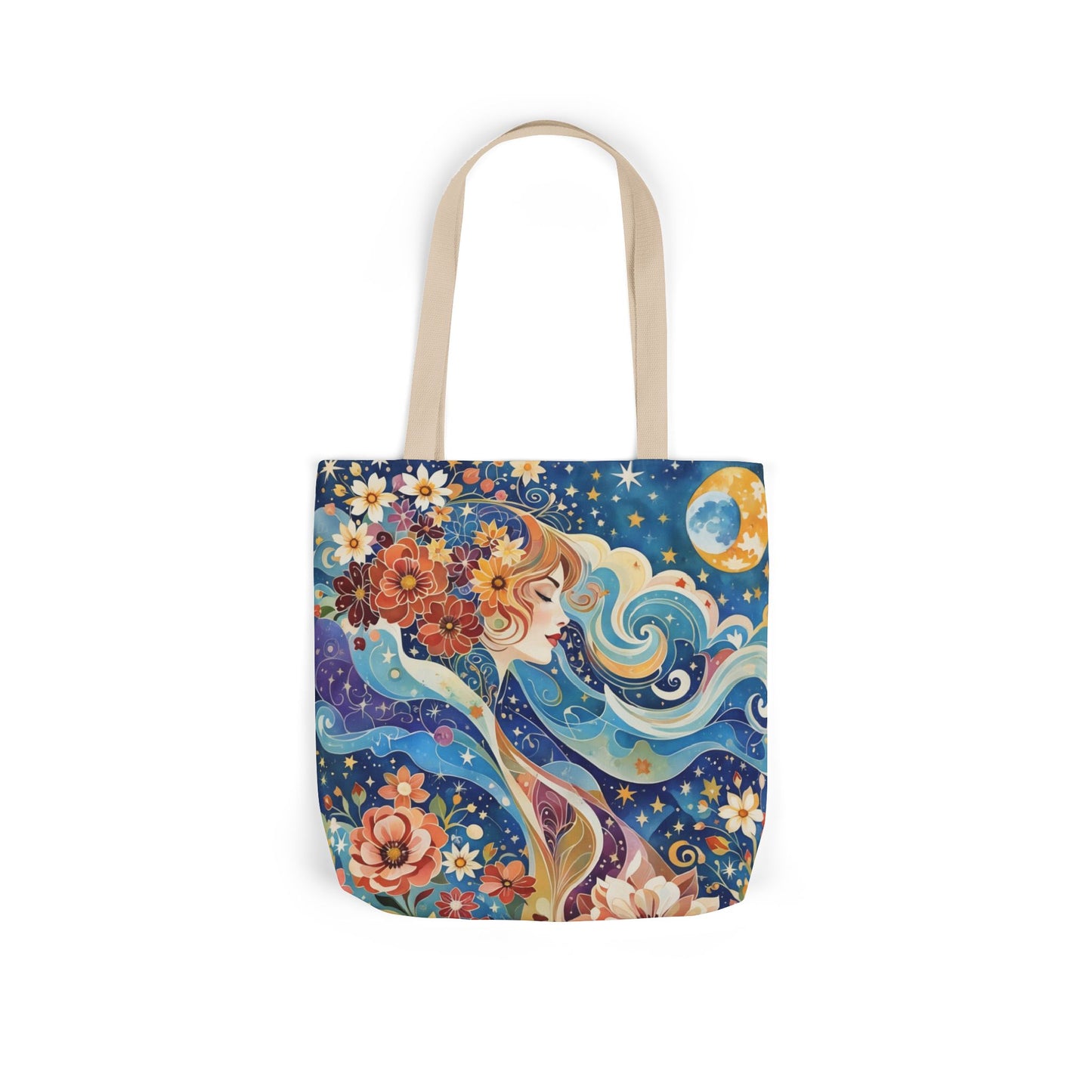 Colorful Galaxy-Inspired Canvas Tote Bag - Perfect for Beach Days, Eco-Friendly Shopping, and Summer Fun!