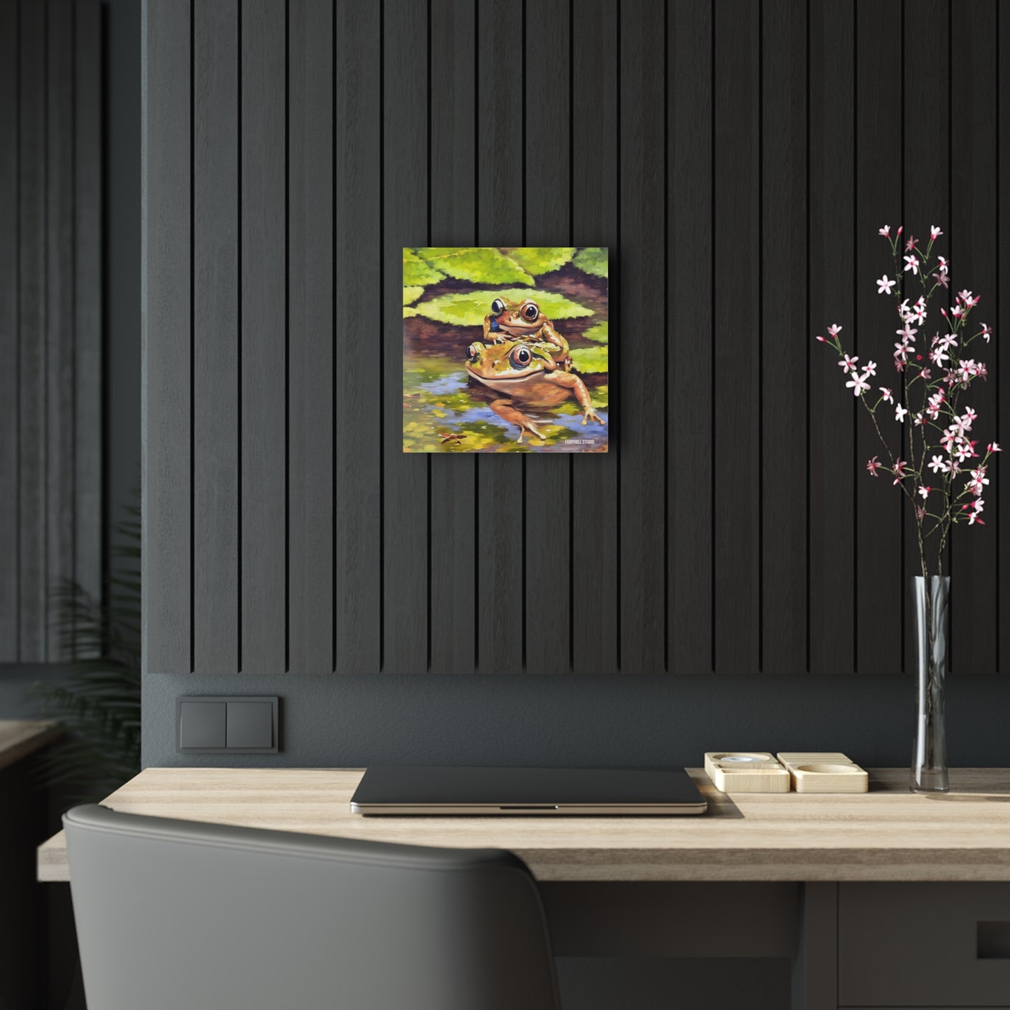 Frogs in the Pond  Inspirational  Art Acrylic Print - Embrace Your Fairy Muse