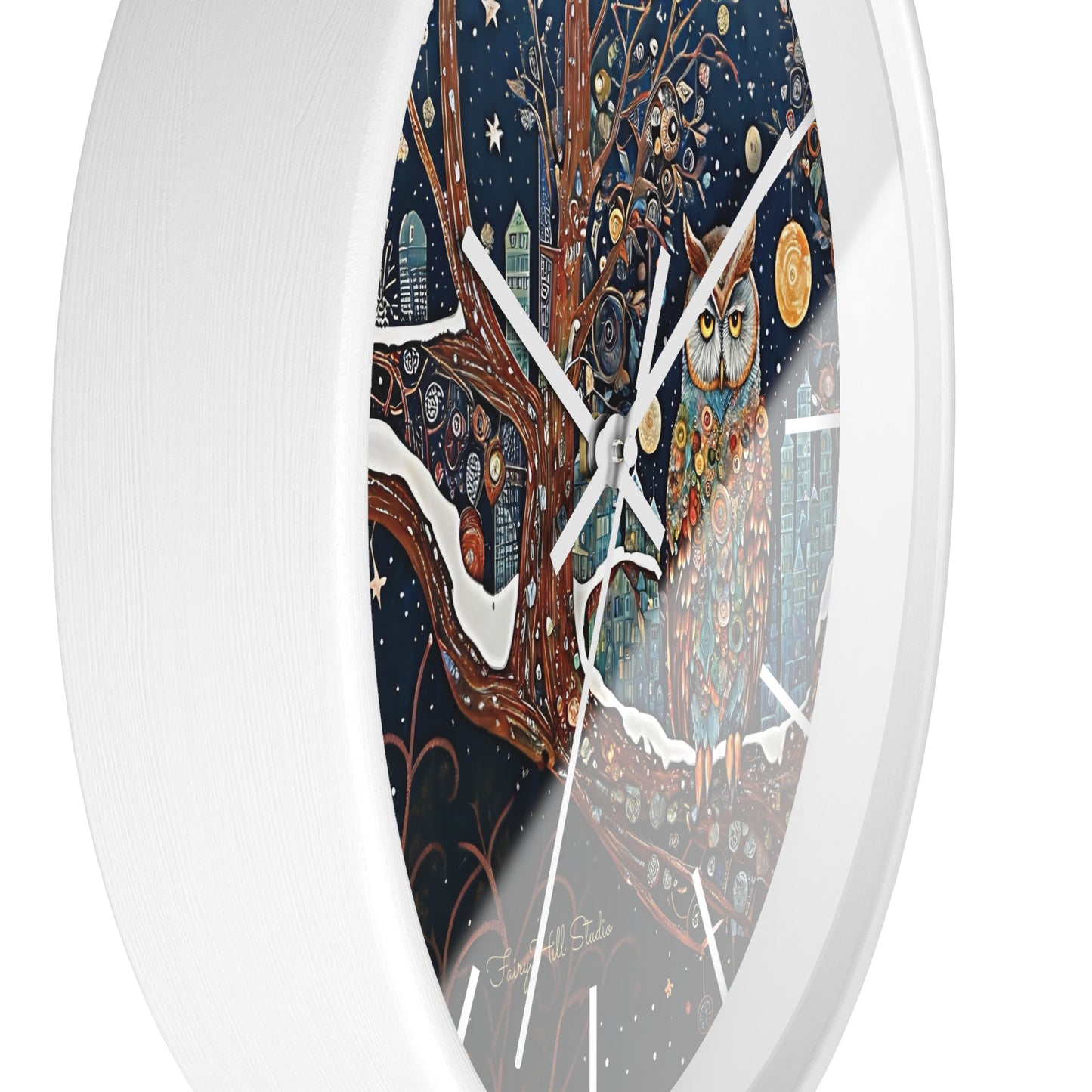 Enchanting Owl Wall Clock, Home Decor, Gift for Fantasy Lovers, Unique Gift, Fairy Tale Decor, Woodland Theme