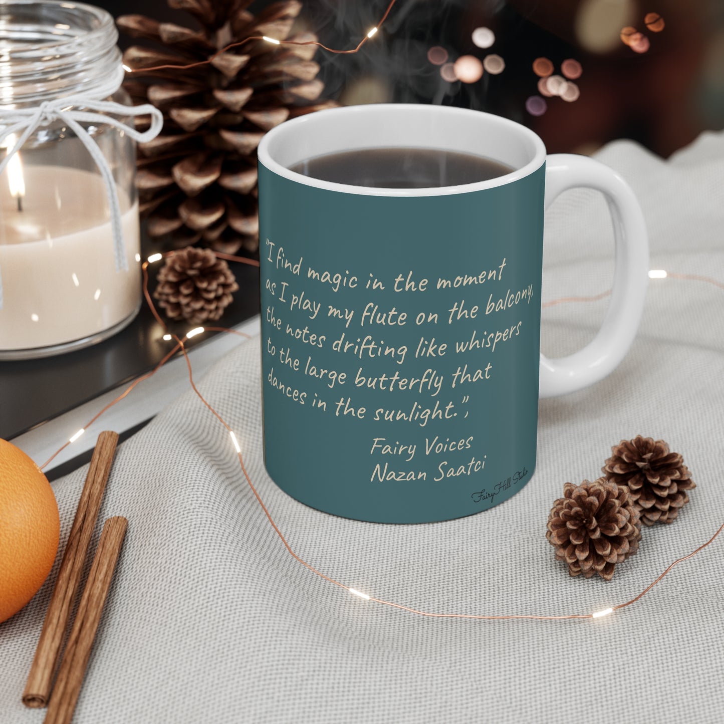 Mug 11oz Elegant Fairy Flute Inspirational Art by Fairy Voices /Nazan Saatci Art