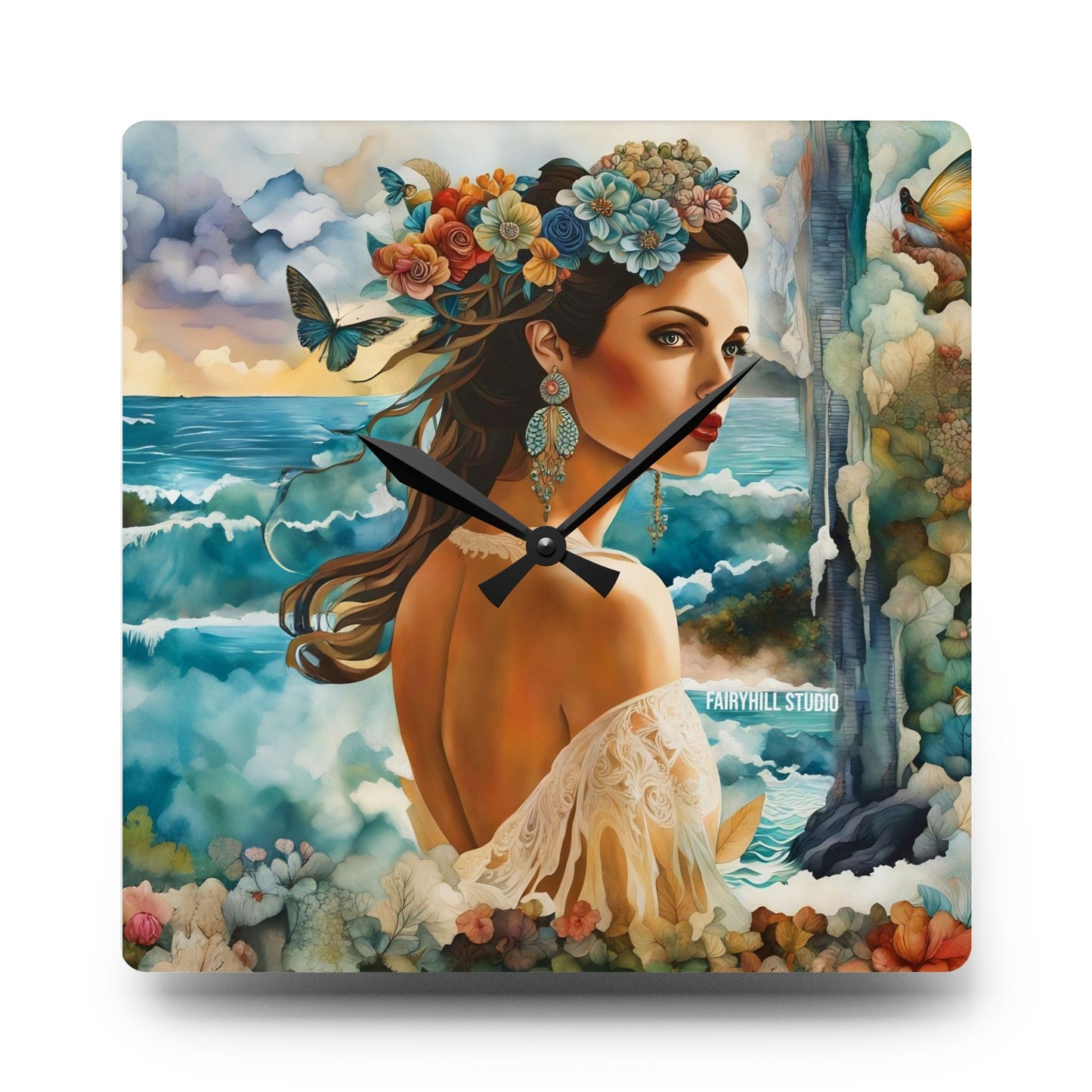 Wall Clock - Beauty in Tropical Paradise Acrylic Wall Clock