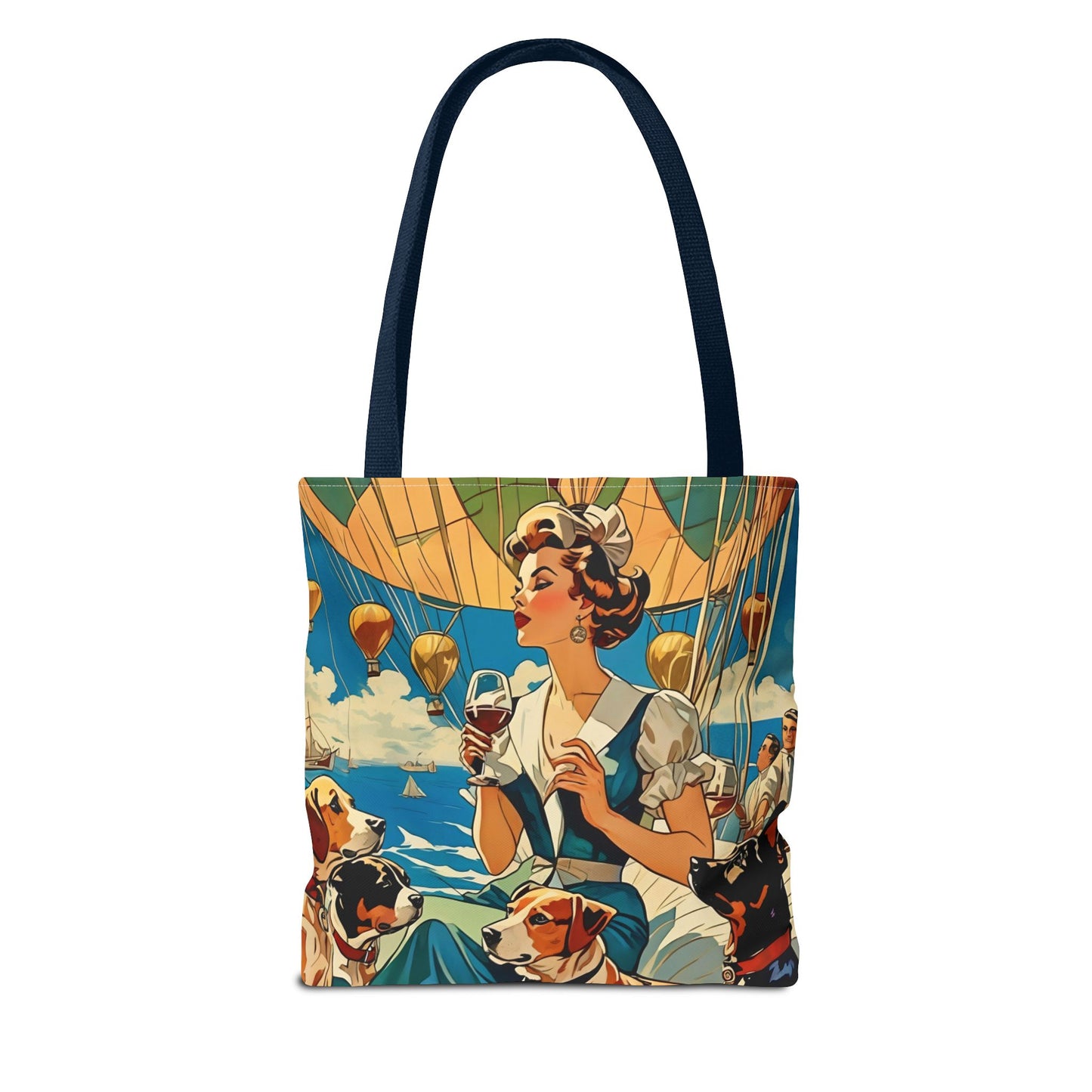 Vintage Hot Air Balloon Dog Lover Tote Bag