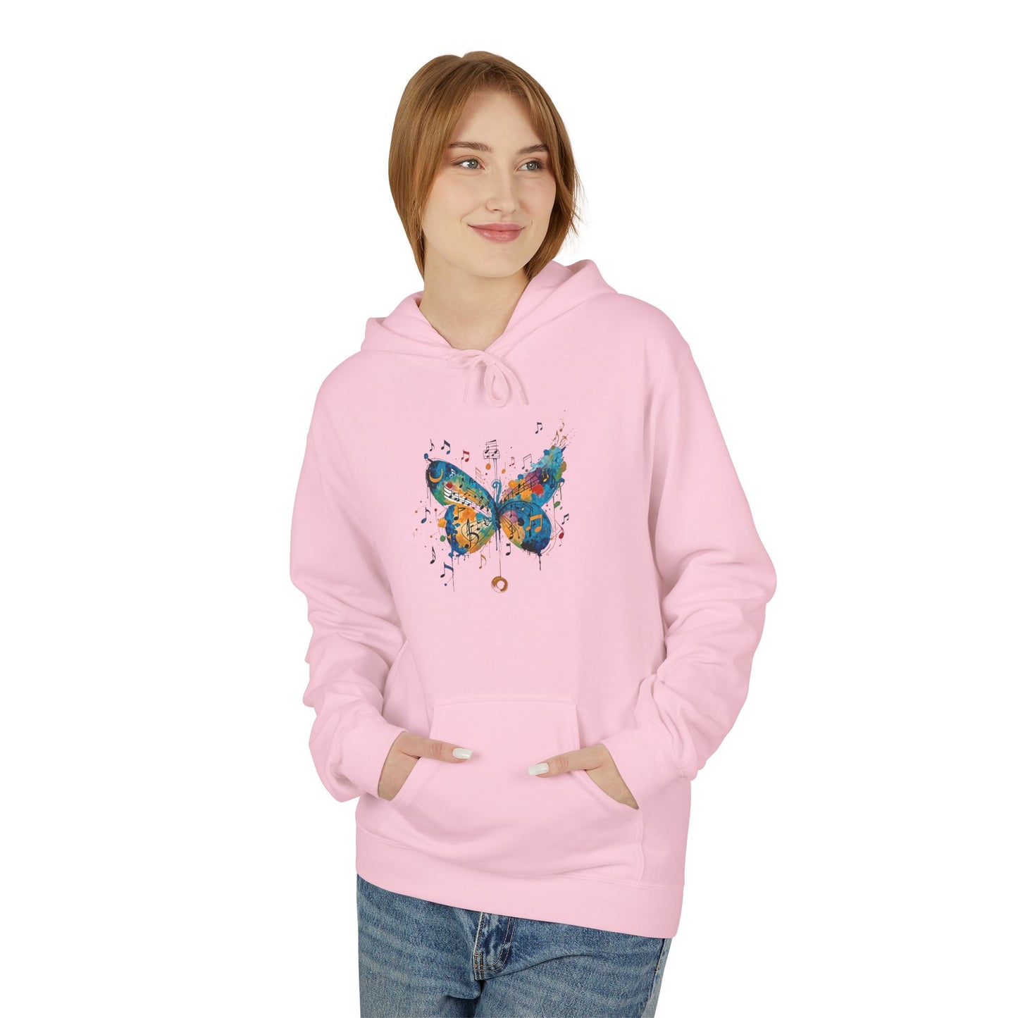Colorful Butterfly Graphic Hoodie, Unisex Fleece Sweatshirt for Spring, Gifts for Nature Lovers, Unique Fashion for Everyday Wear, [...]