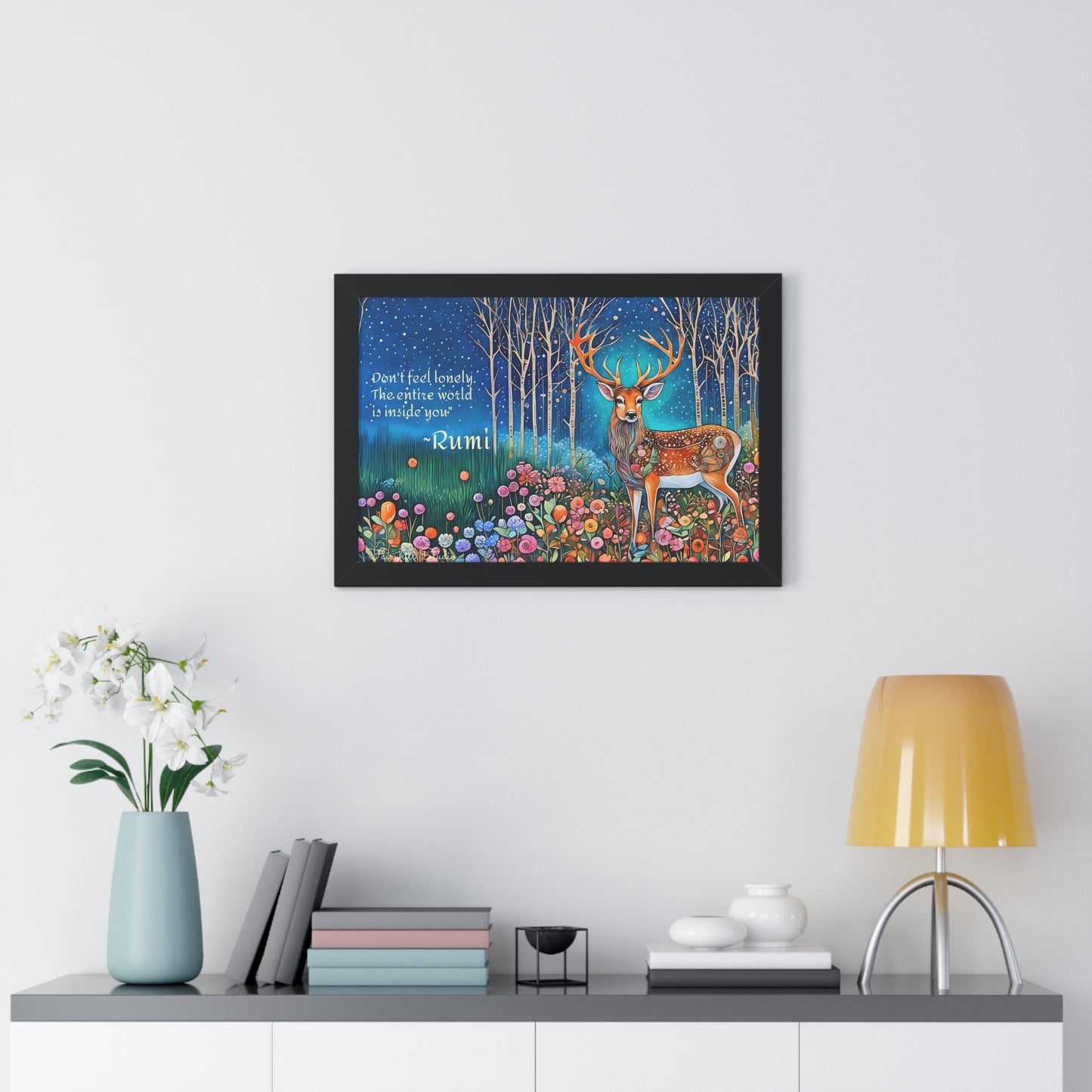 Majestic Boho Deer Framed Poster