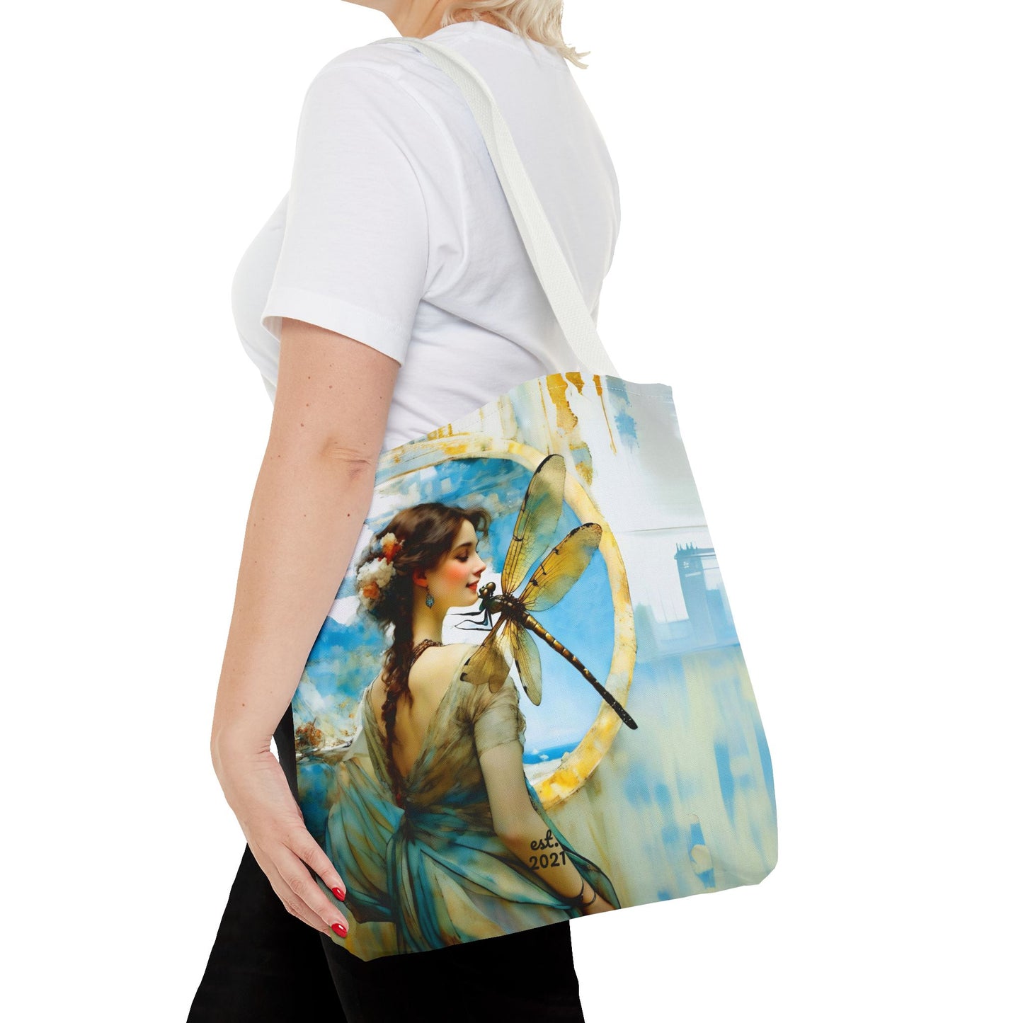 FairyHill Studio  Dragonfly whimsical Tote Bag (AOP)