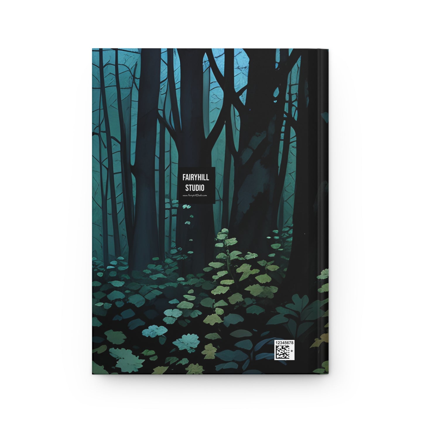Hardcover Journal Matte Witch in Green Red Mushroom Forest Art