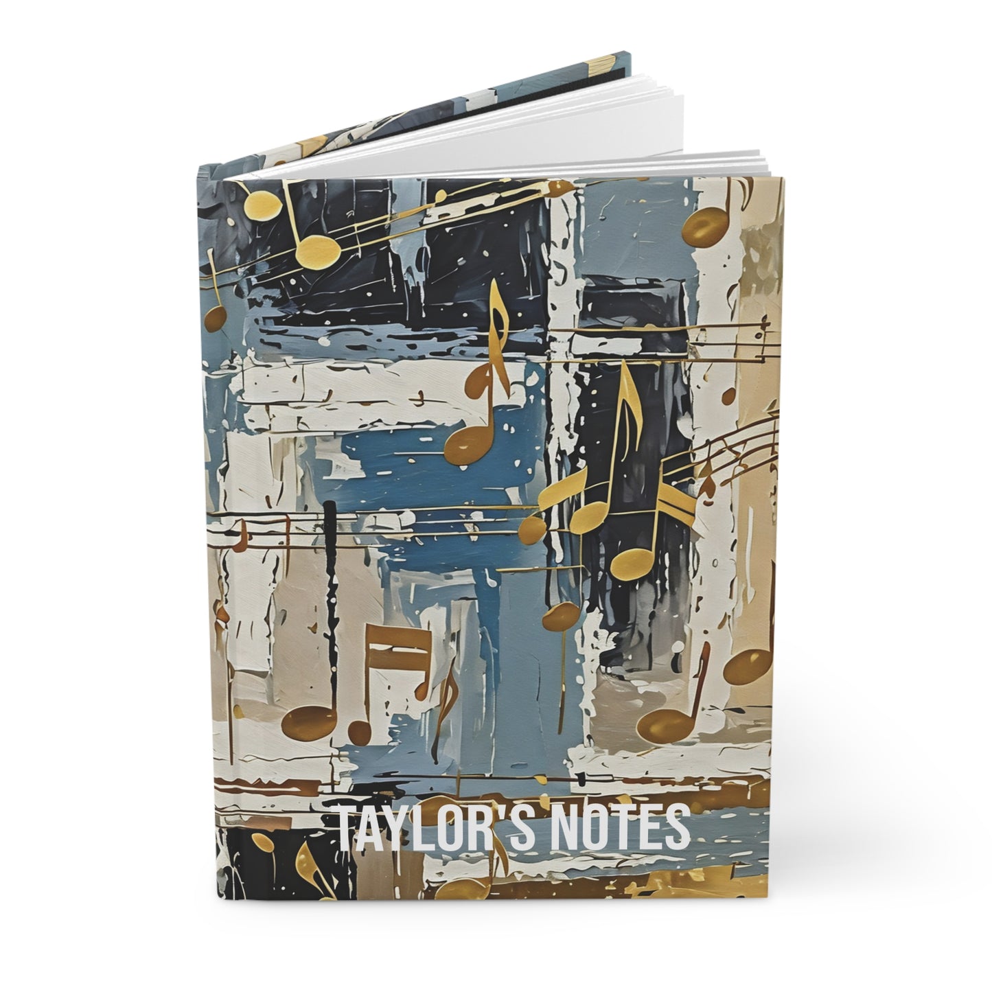 Hardcover Abstract Music notes Journal hard Cover ,Notebook gift art Matte