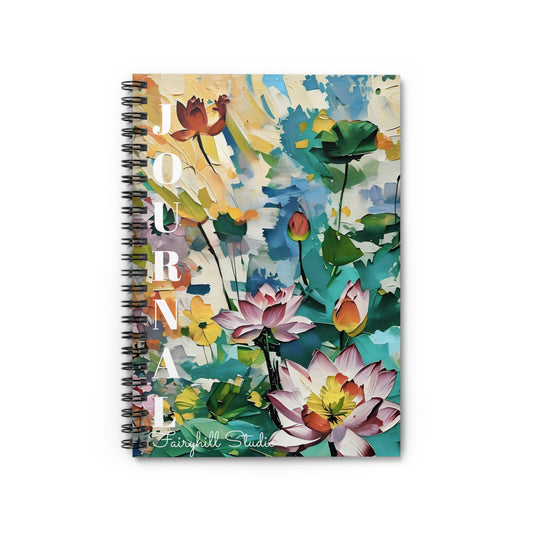 Spiral Notebook - Monet's Garden Pond Lotus Flowers Art