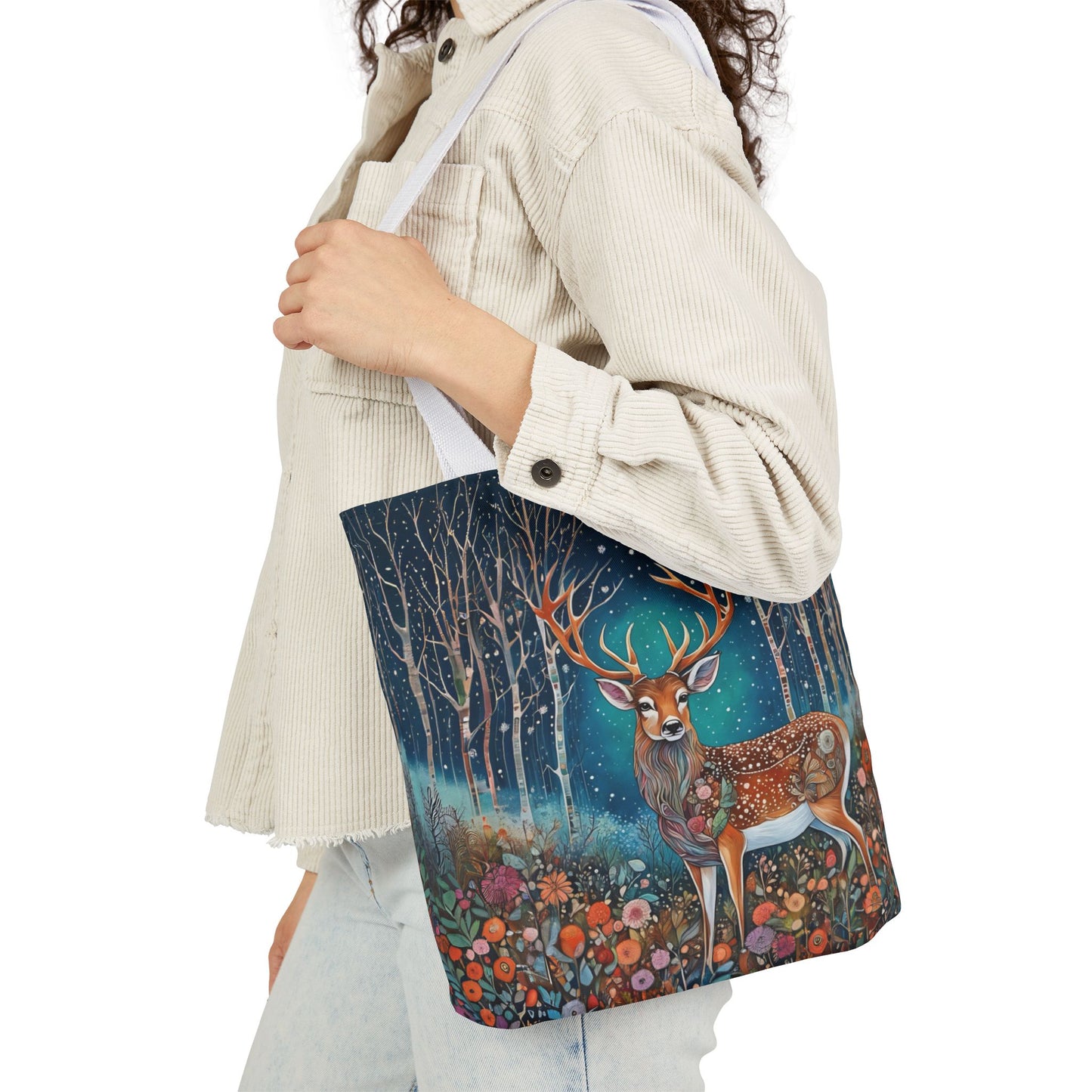 Colorful nature Deer-Inspired Canvas Tote Bag - Perfect for Beach Days, Eco-Friendly Shopping, and Summer Fun!