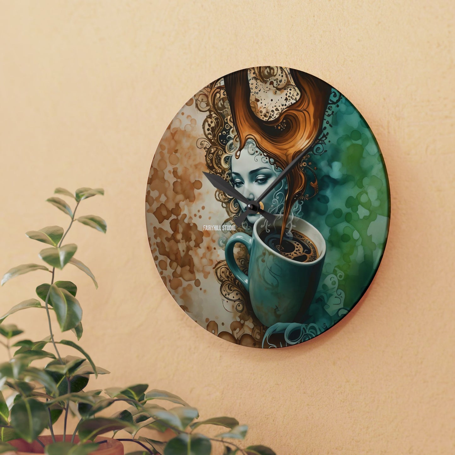 Wall Clock - Coffee Time /  Art Design