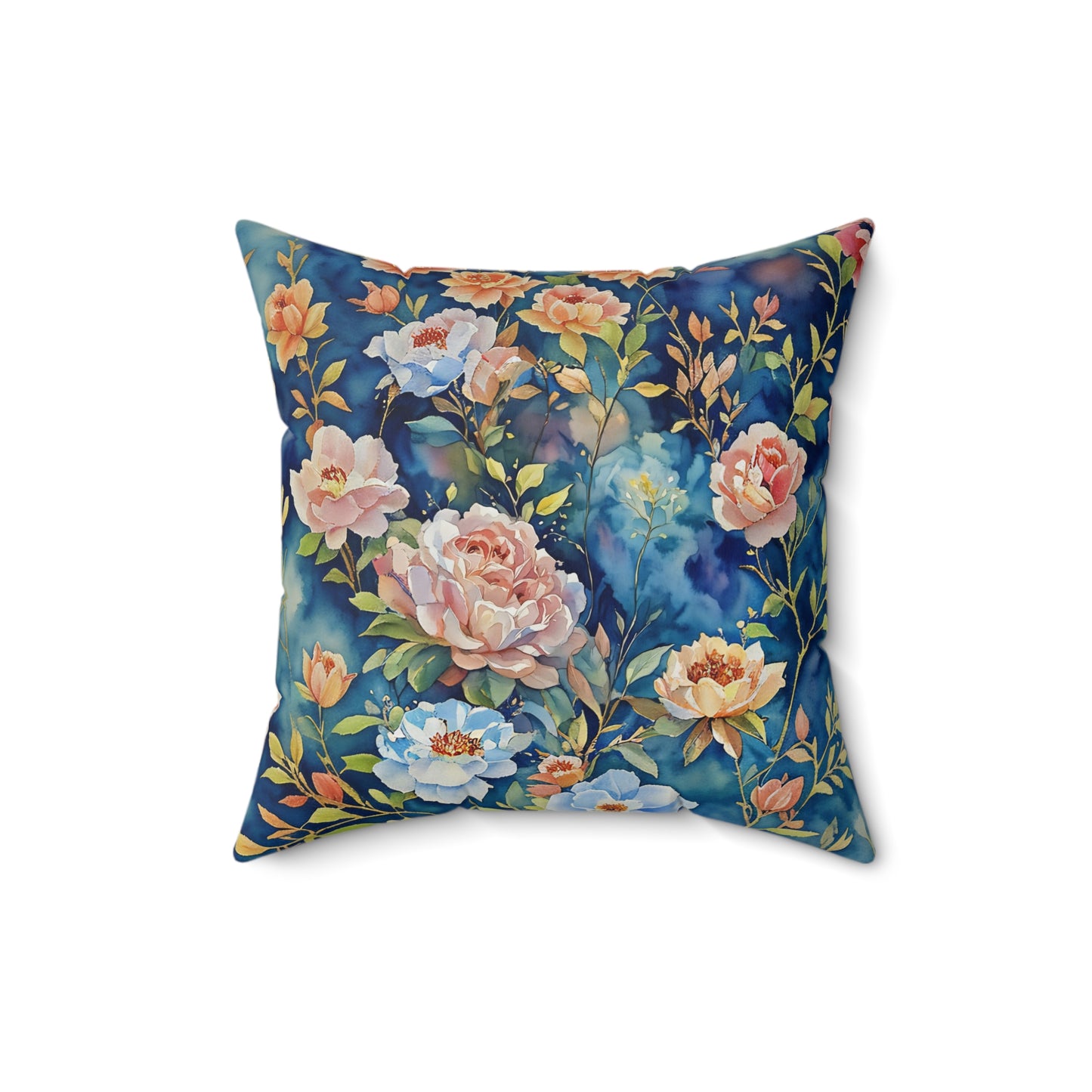 Paisley flowers Square Pillow -  by Fairyhill Studio