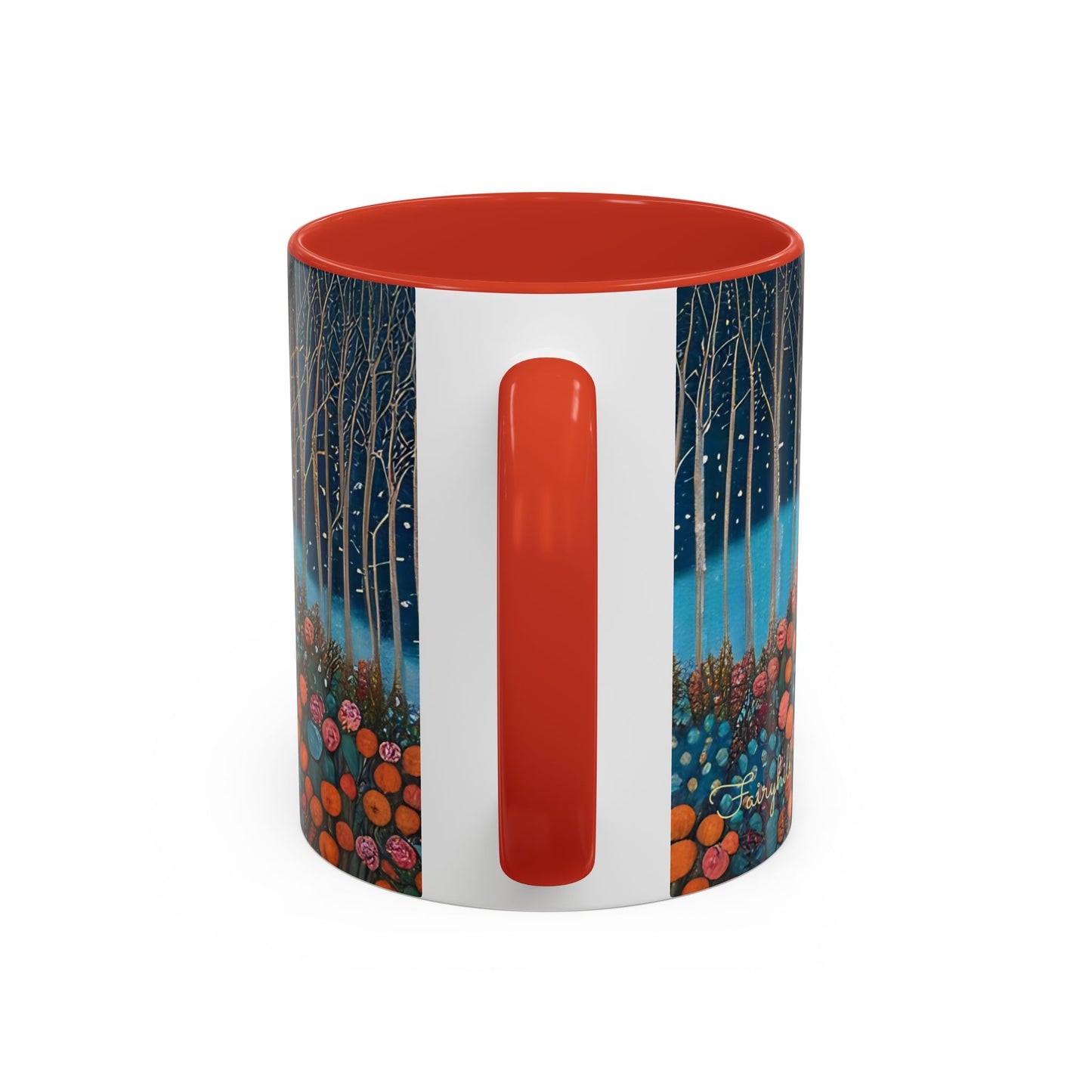 Mug - Boho Winter Deer in Snow Red Coffee Mug for the Holidays