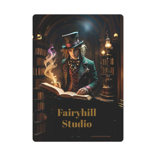 Playing Cards - Magical Themed Mad Hatter Art by Fairyhill Studio